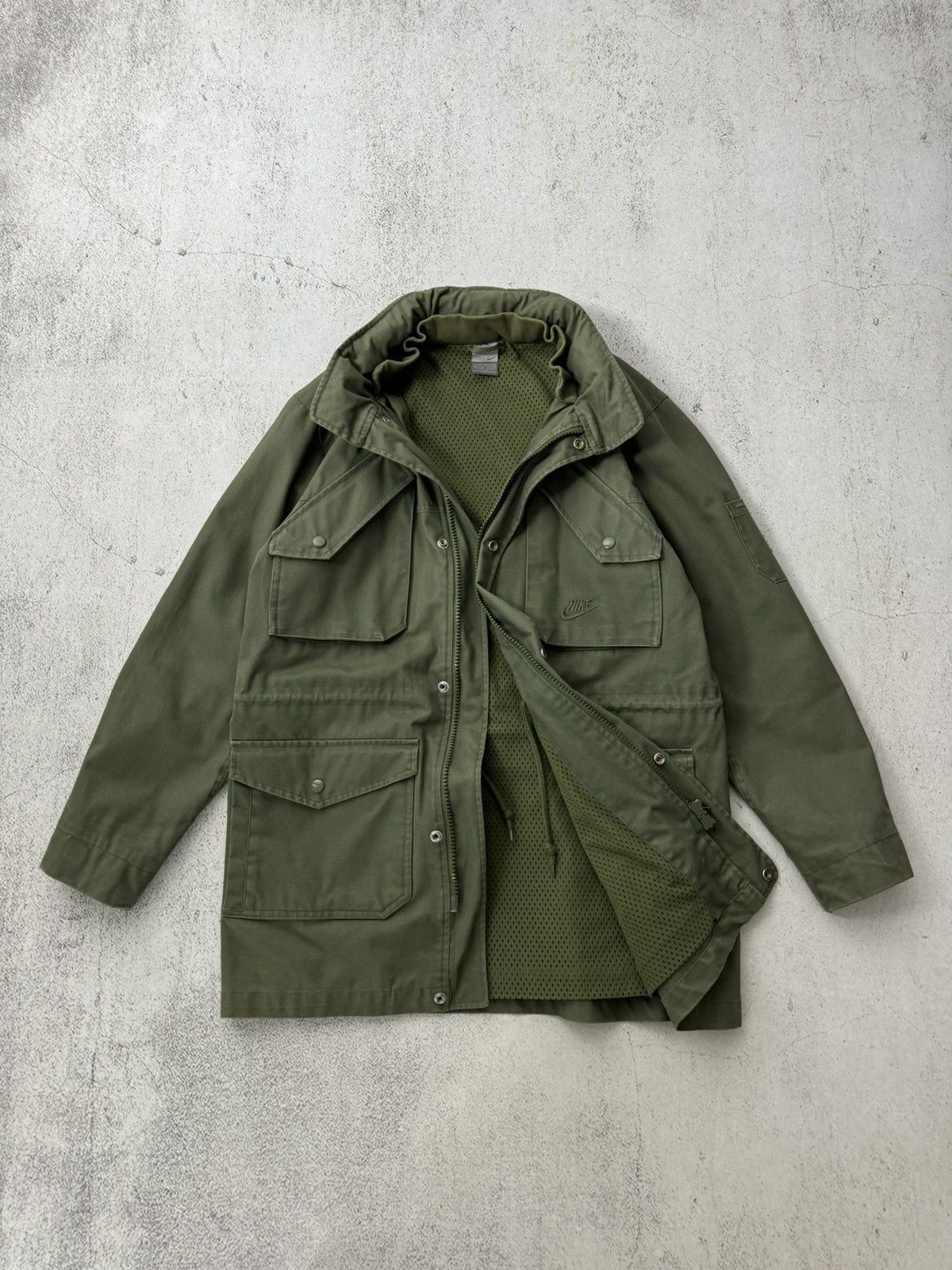 Nike × Vintage Nike Vintage Military Khaki Jacket Size US M / EU 48-50 / 2 - 9 Thumbnail