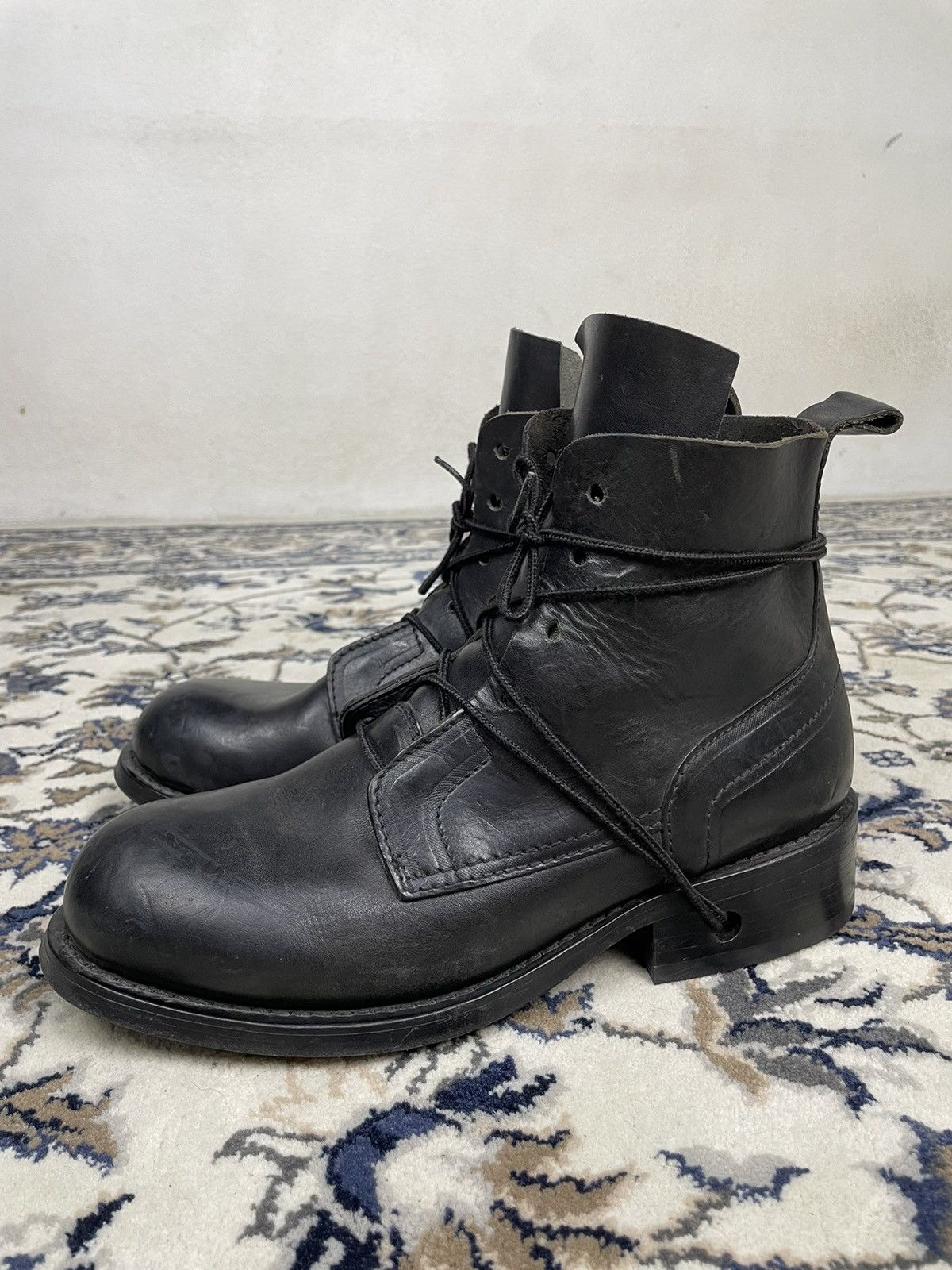 Dirk Bikkembergs Vintage 1995 Dirk Bikkemberg Wooden Heel Leather Boots ...