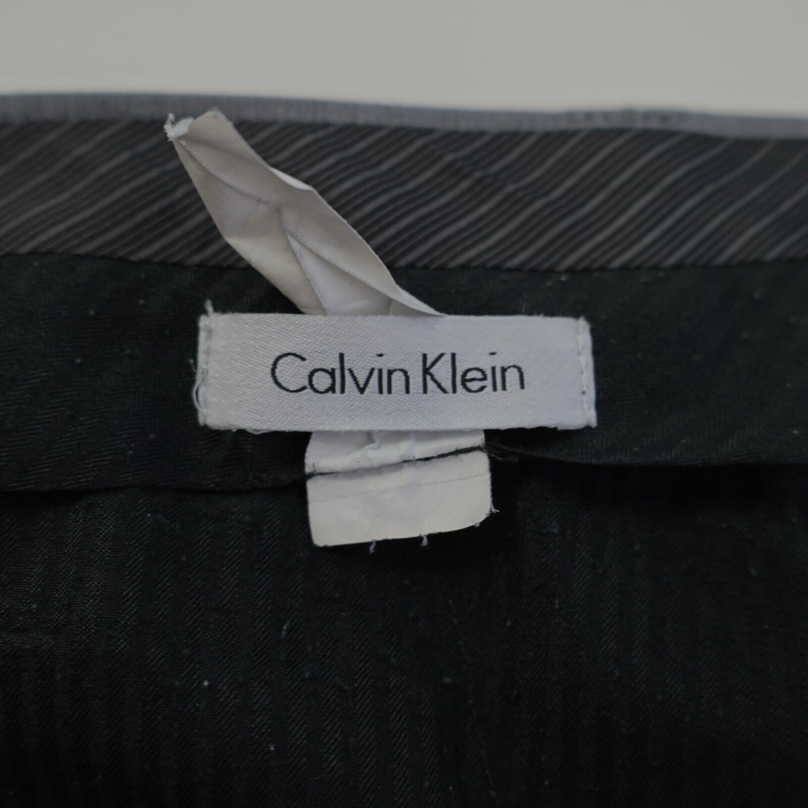Calvin Klein DAMAGED Calvin Klein Birdseye Gray Wool Flat Front Dress Pan Size 38R - 5 Thumbnail