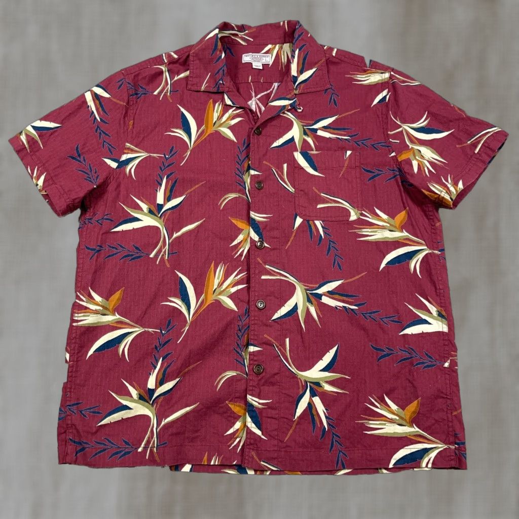 Wallace & Barnes Wallace & Barnes Shirt Men Large Red Button Up Floral Hawaiian Rip Stop Loop Size US L / EU 52-54 / 3 - 1 Thumbnail