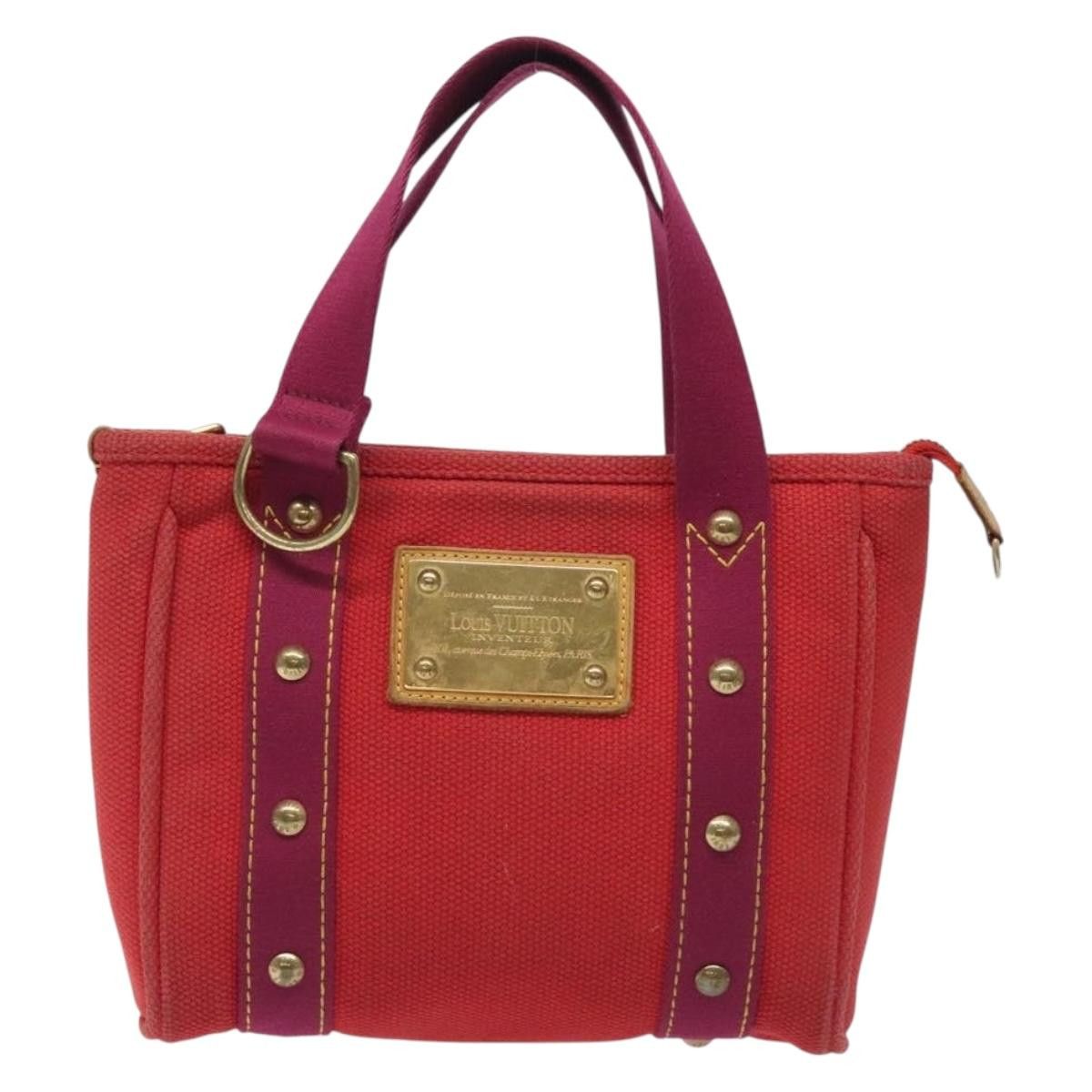 Louis Vuitton LOUIS VUITTON Antigua Cabas PM Tote Bag Canvas Rouge M40037 Size ONE SIZE - 13 Thumbnail