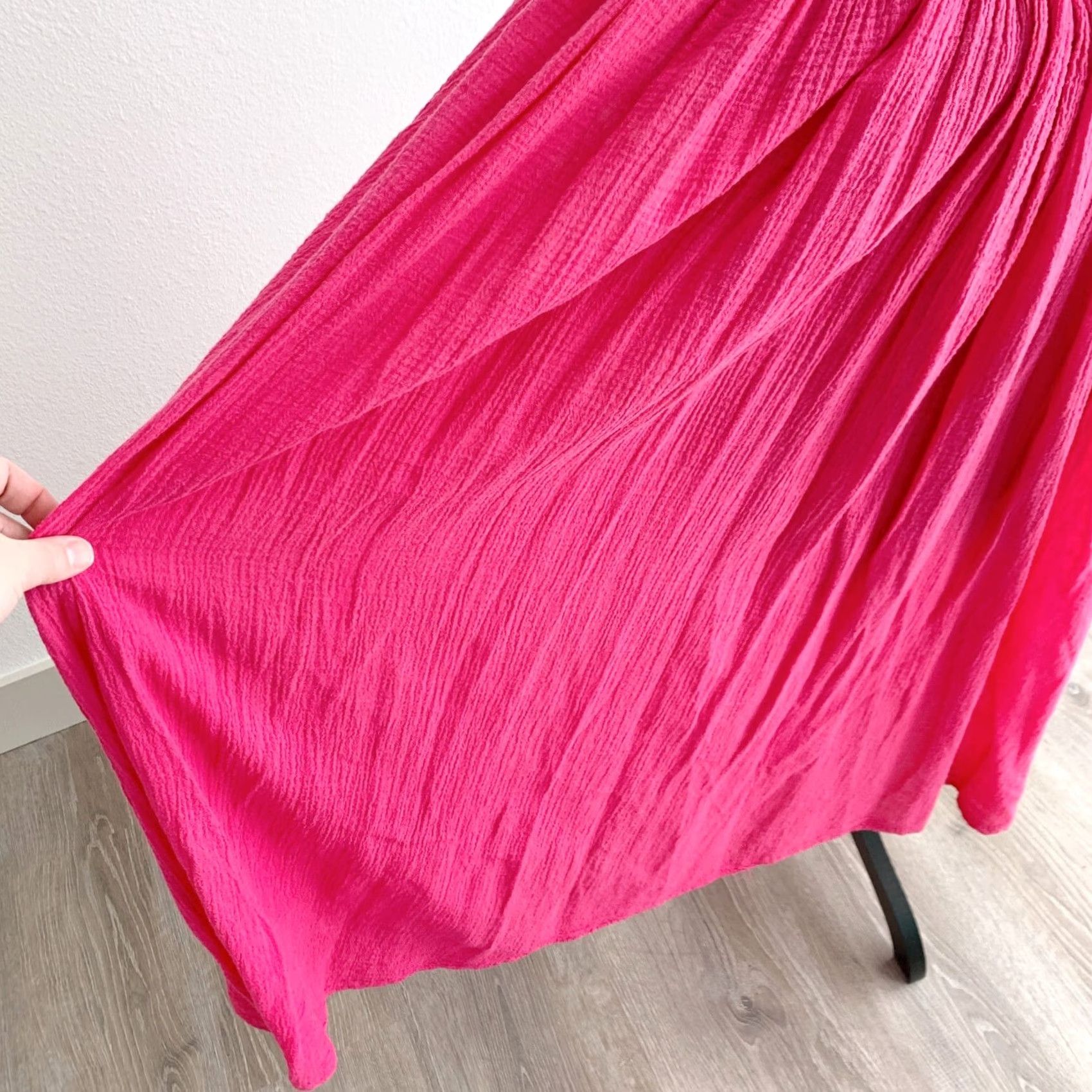 Vintage VINTAGE Amerikan Climax Pink Gauze Swing Summer V-Neck Midi Dress L/XL Womens Size L / US 10 / IT 46 - 3 Thumbnail