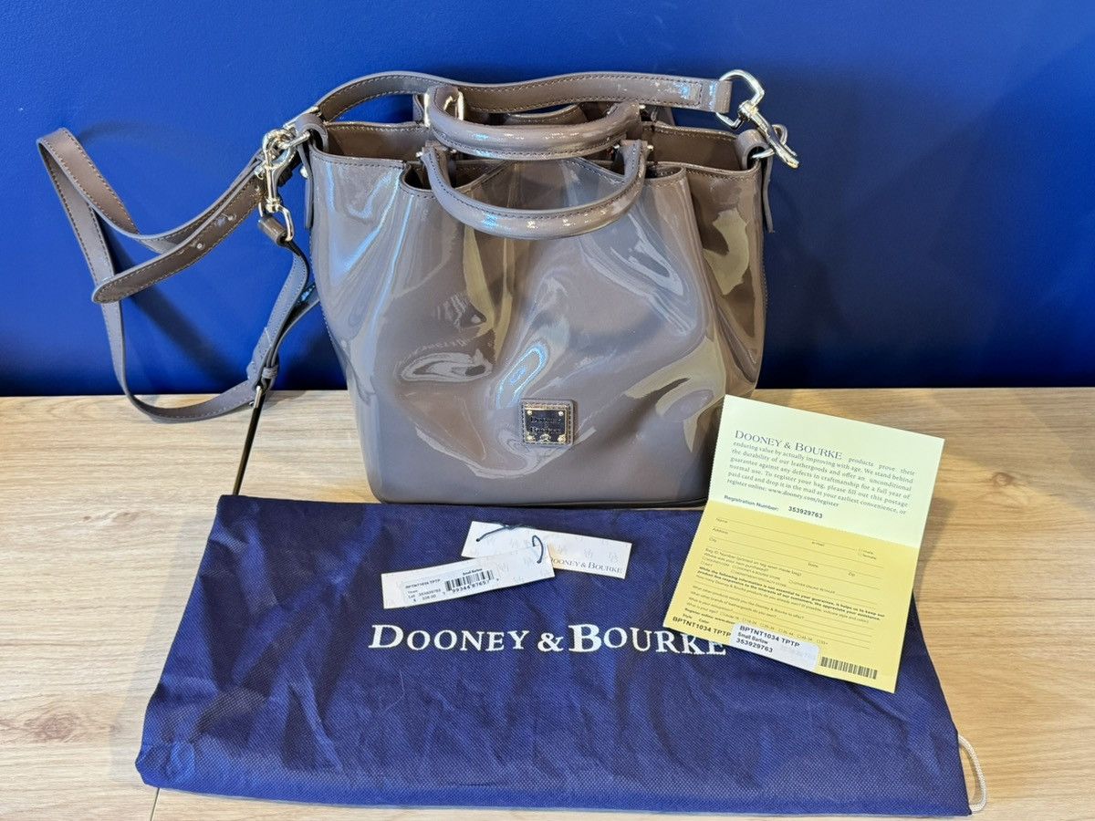 Dooney & Bourke Dooney & Bourke Barlow Satchel Espresso Patent Leather NWT Size ONE SIZE - 1 Thumbnail