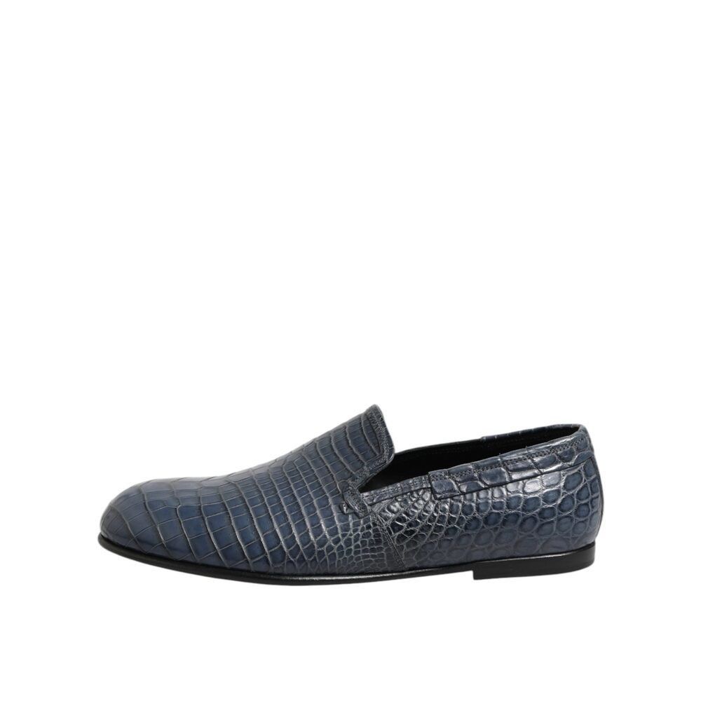 Dolce & Gabbana Dolce & Gabbana Blue Exotic Leather Slip On Loafers Men Dres Size US 9 / EU 42 - 6 Thumbnail