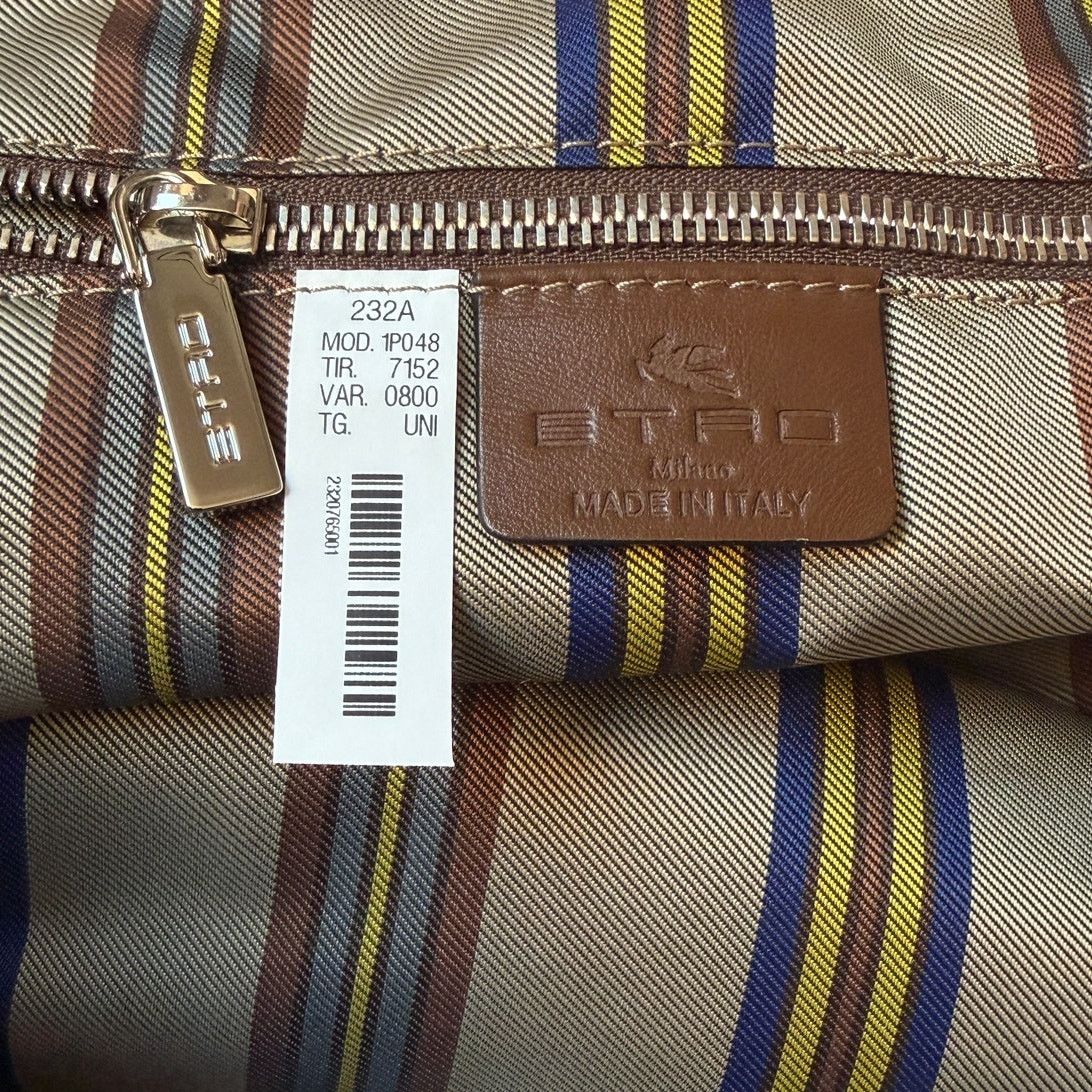 Etro Etro NWT Logo-Embroidered Beige Wool Tote Bag Size ONE SIZE - 8 Thumbnail
