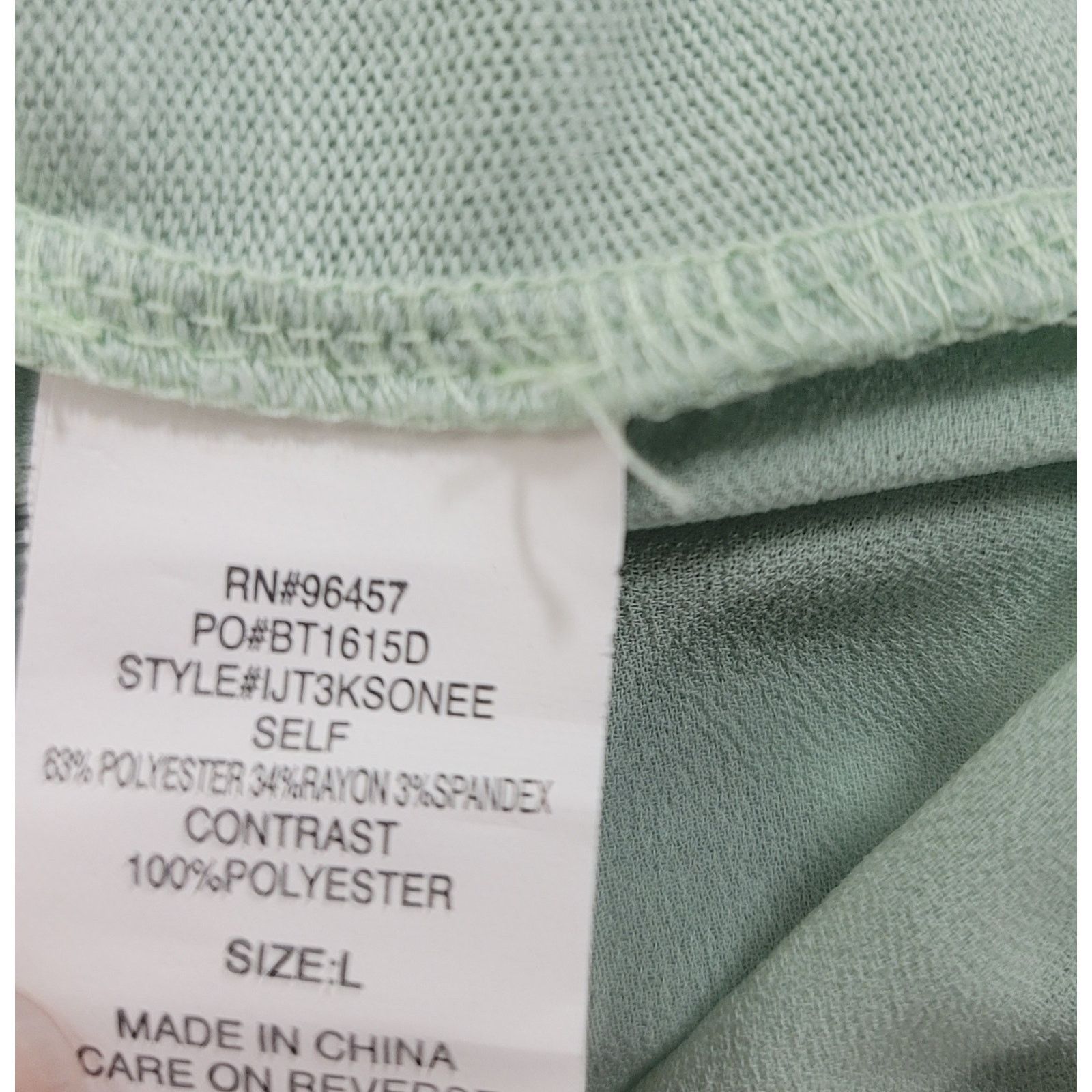 Other Eyeshadow Mint Green Slub Knit Button Up Shirt L Sheer Back Size L / US 10 / IT 46 - 5 Thumbnail