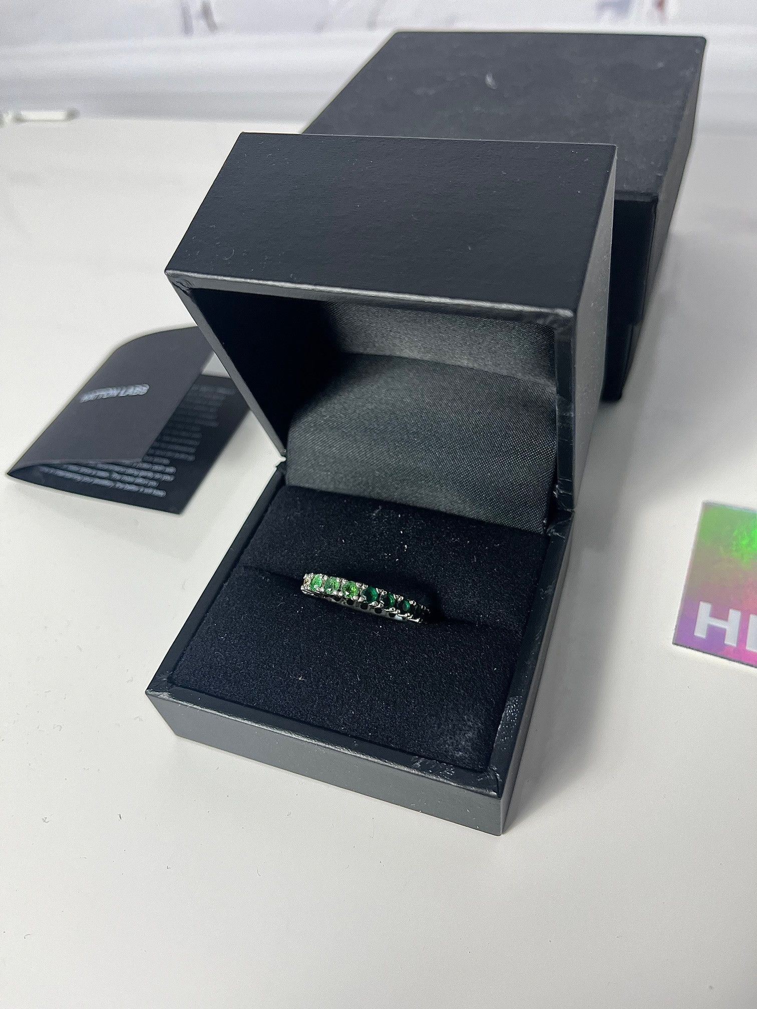 image of Hatton Labs Green Gradient Eternity Ring (10.5 Us), Women's