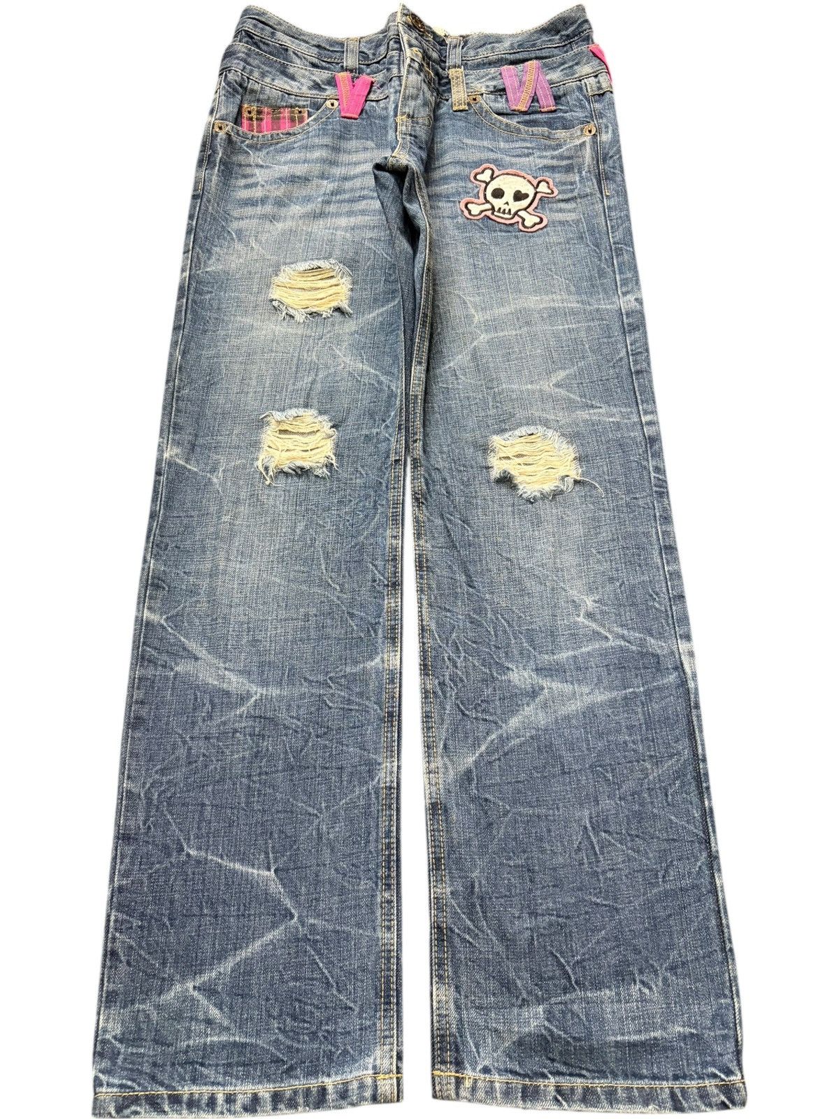 Dsquared2 Vintage Japanese Brand Double Waist Distressed Jeans Size 30" / US 8 / IT 44 - 1 Thumbnail