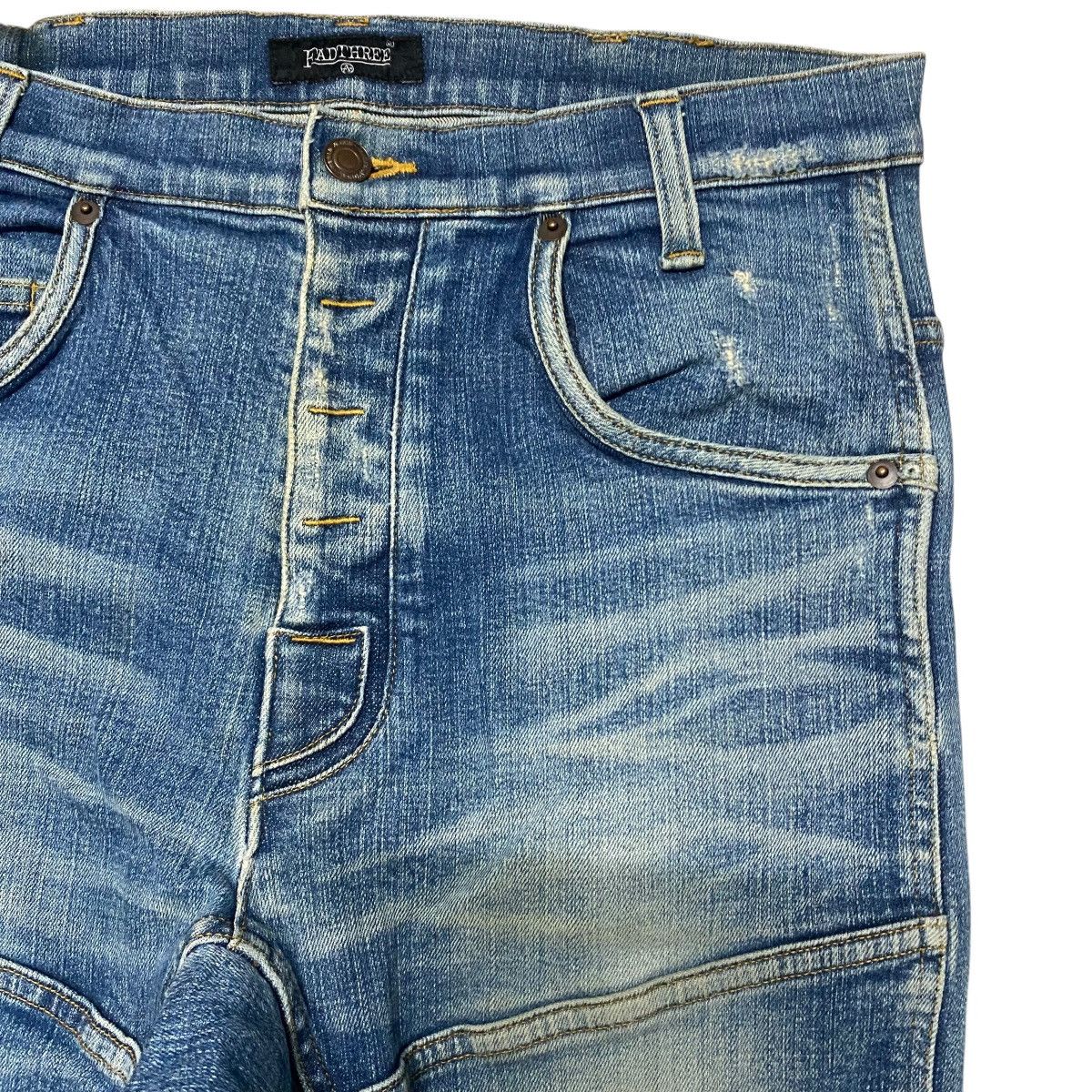Japanese Brand Fadthree Denim Biker Jeans Stretch Size US 30 / EU 46 - 5 Thumbnail