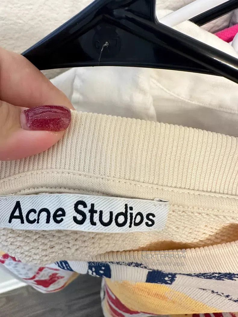 Acne Studios Acne Studios Beige Sweatshirt with Vintage Letter Print, L Size XXS / US 00 / IT 34 - 2 Thumbnail