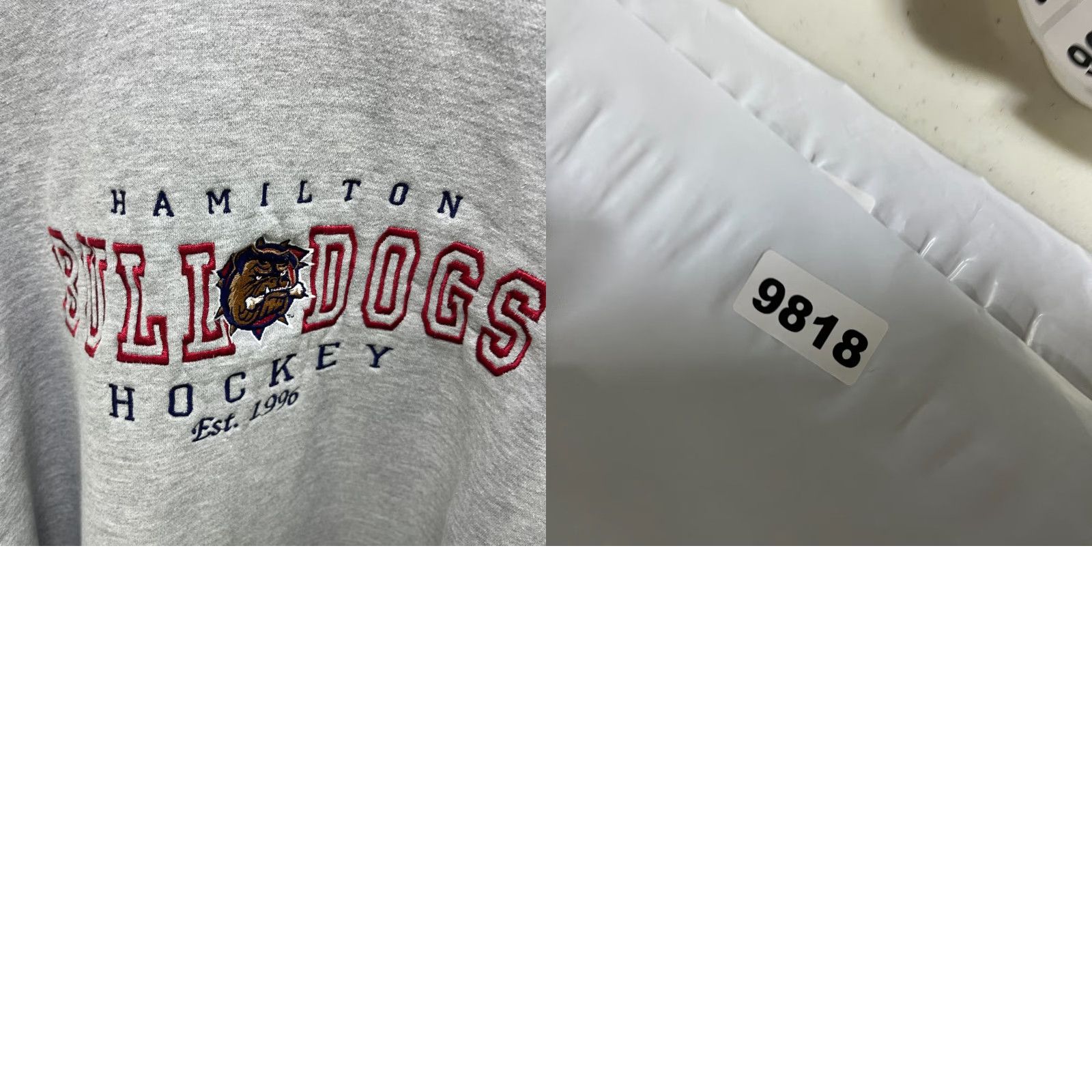 Hamilton VINTAGE Hamilton Bulldogs Hoodie XL Mens Gray 90s Pullover Size US XL / EU 56 / 4 - 8 Thumbnail