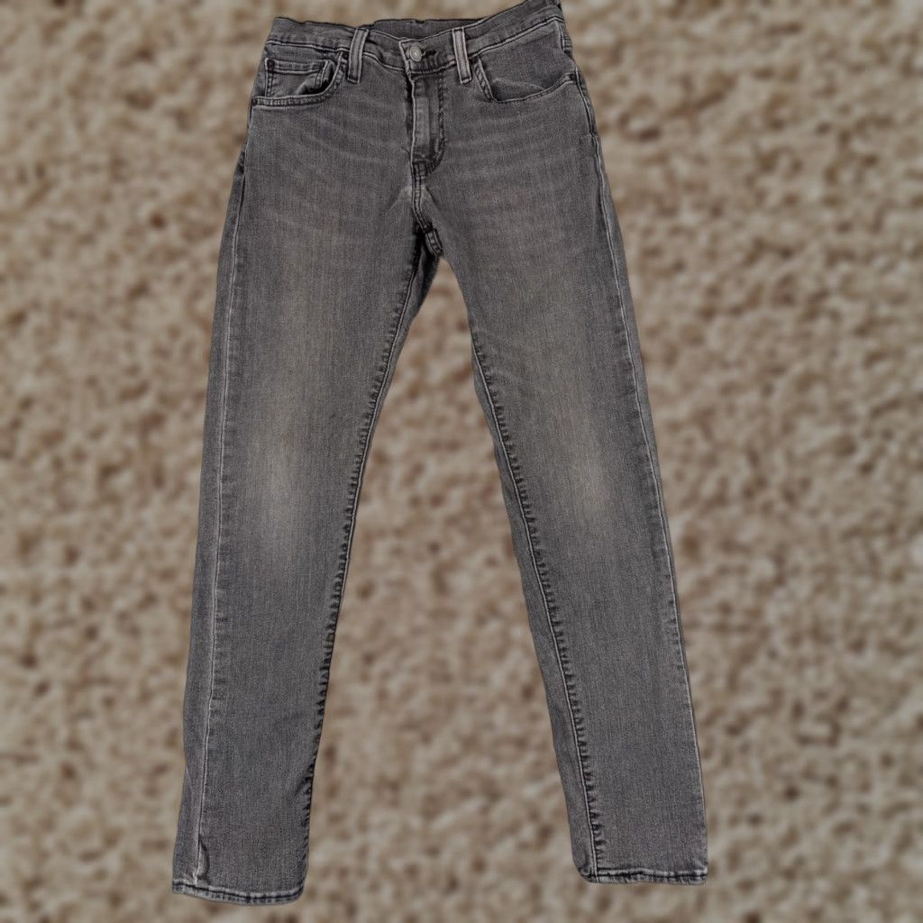 Levi's 512 Jeans Regular 30 Black Denim Cotton 5-Pocket Distressed Stretch Skinny Vintage No