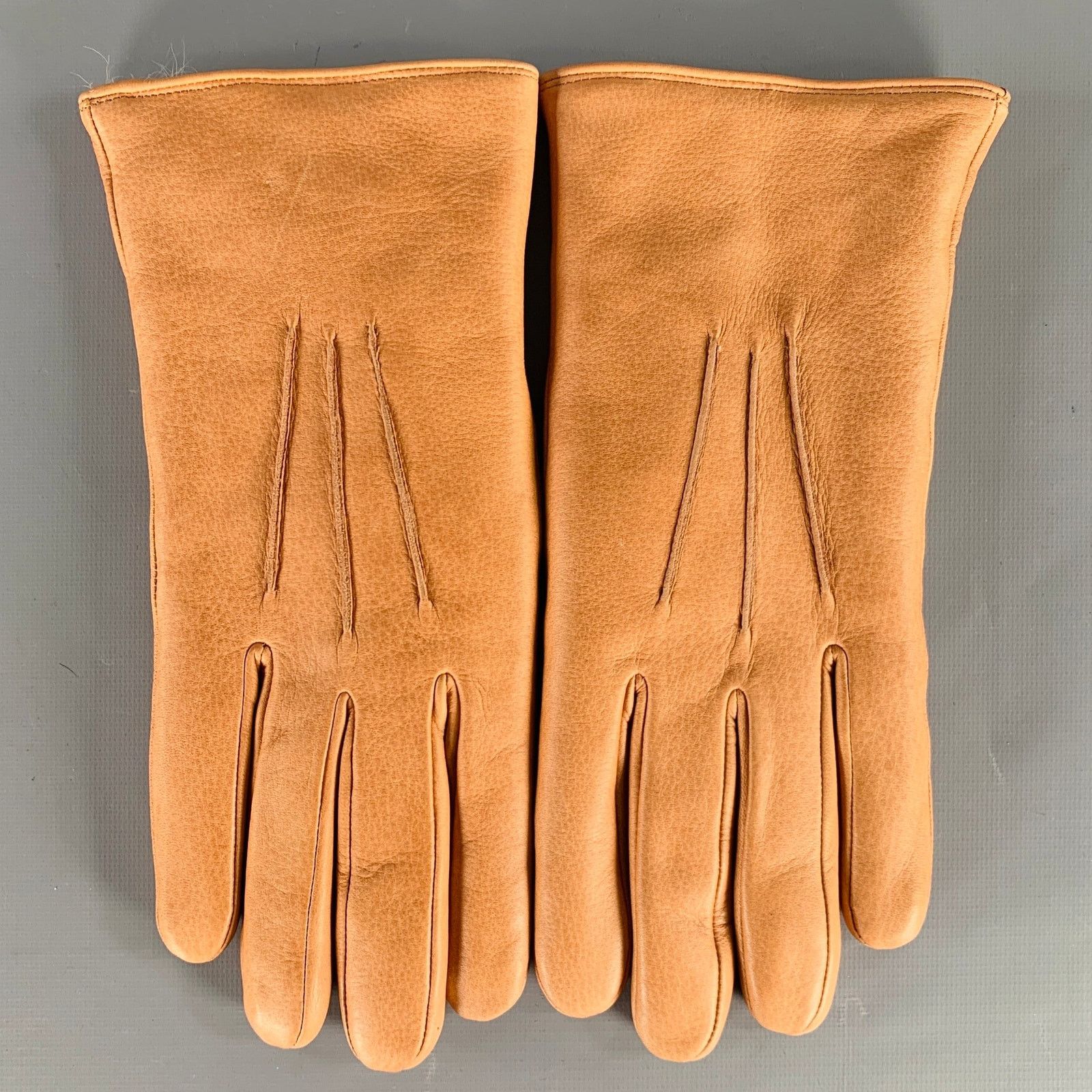 Will Leather Goods WILL LEATHER GOODS L Tan Deerskin Leather Shearling Gloves Size ONE SIZE - 1 Thumbnail