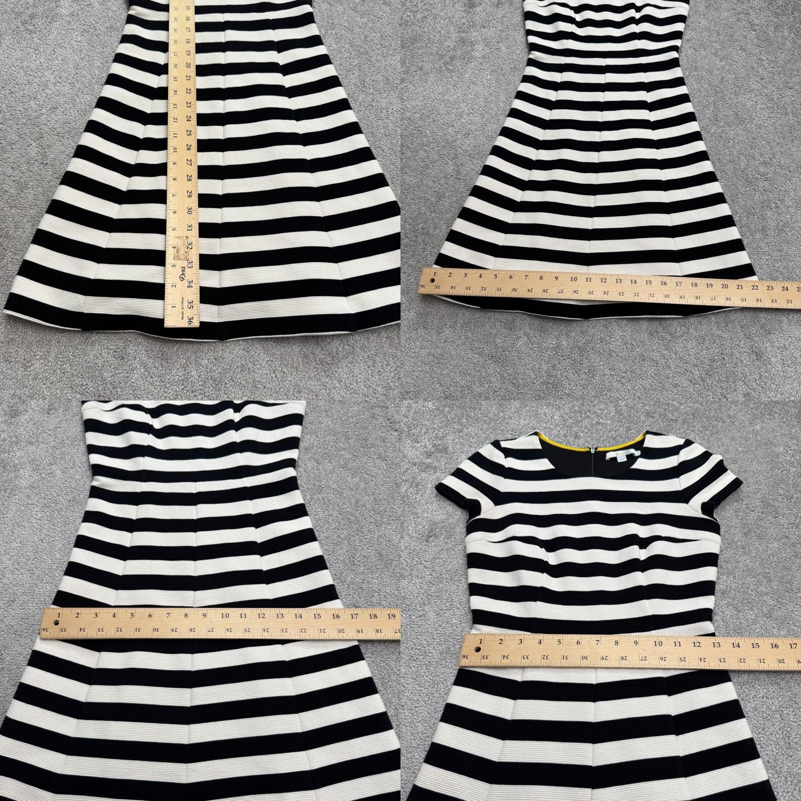 Boden Boden Striped A-Line Dress Womens 12 Multicolor Knit Midi Cap Sleeve Zipper Round Neck Short Sleeve Size XL / US 12-14 / IT 48-50 - 8 Thumbnail