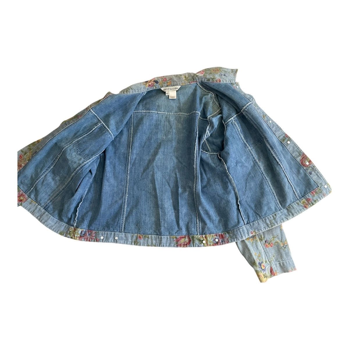 Other Vintage David Brooks Women's Floral Blue Denim Jacket Sz XL Size XL / US 12-14 / IT 48-50 - 3 Thumbnail