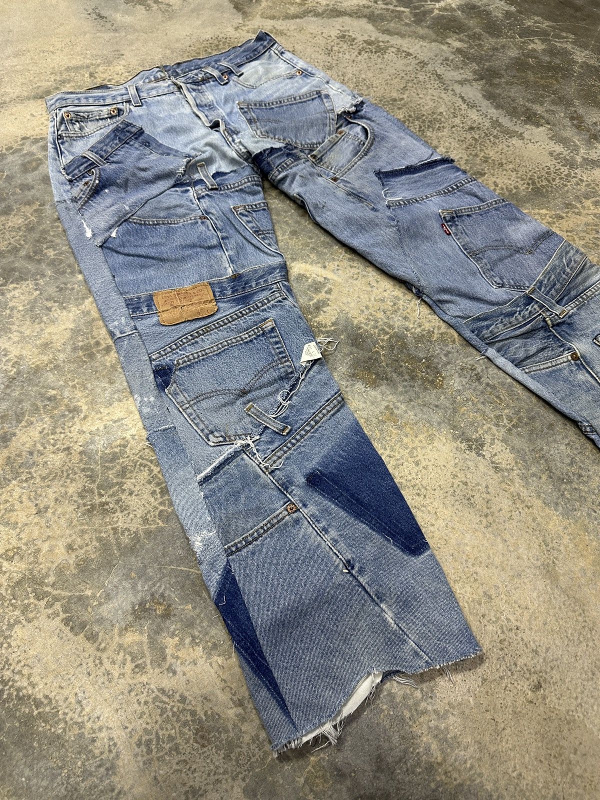 Levi's × Vintage Rare🔥Vintage Levi’s Patchwork Custom 90’s Jeans Size US 33 - 5 Thumbnail