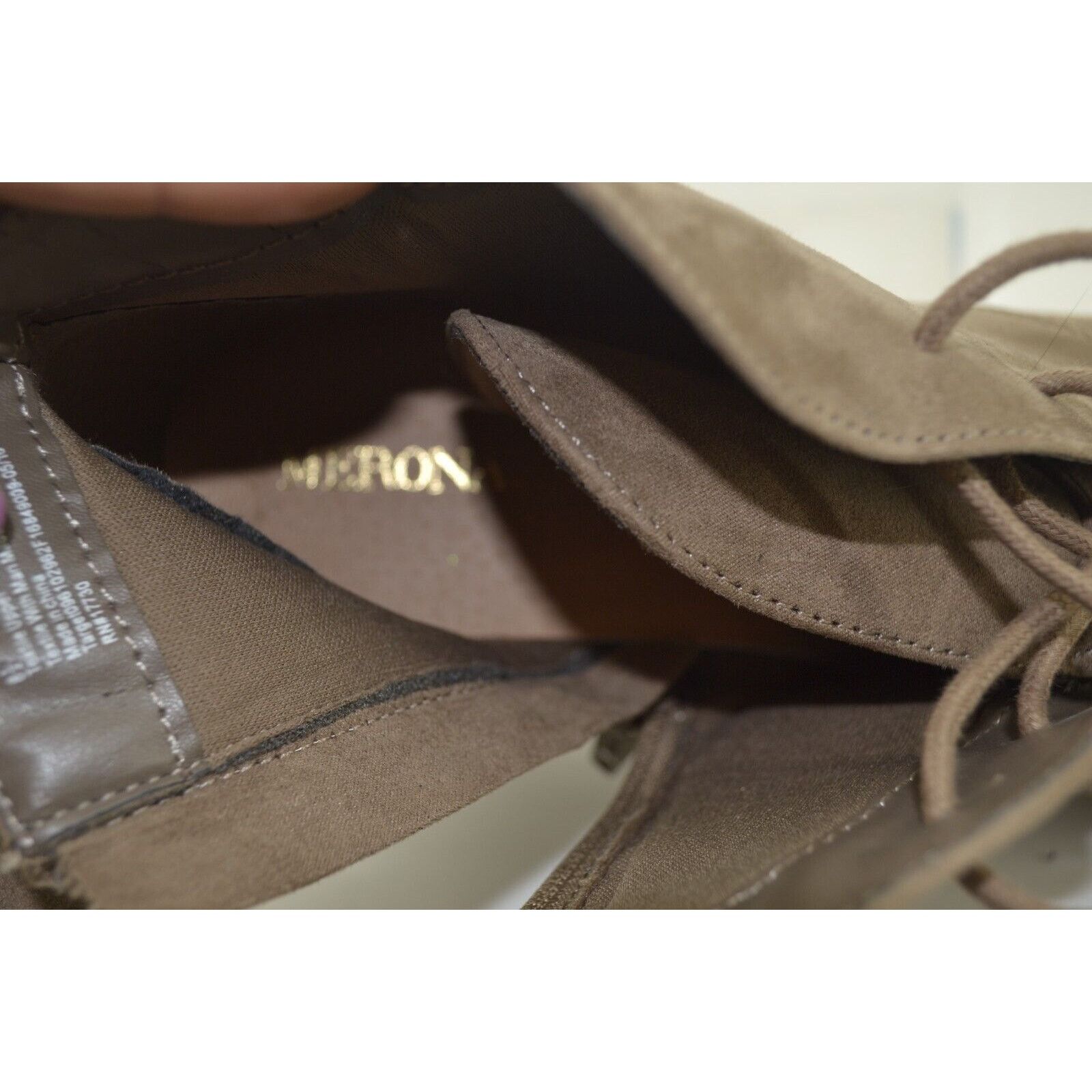 Merona Merona Size 8.5 Taupe Tan Boot Faux Suede Wedge Lace Women's Size US 8.5 / IT 38.5 - 3 Thumbnail