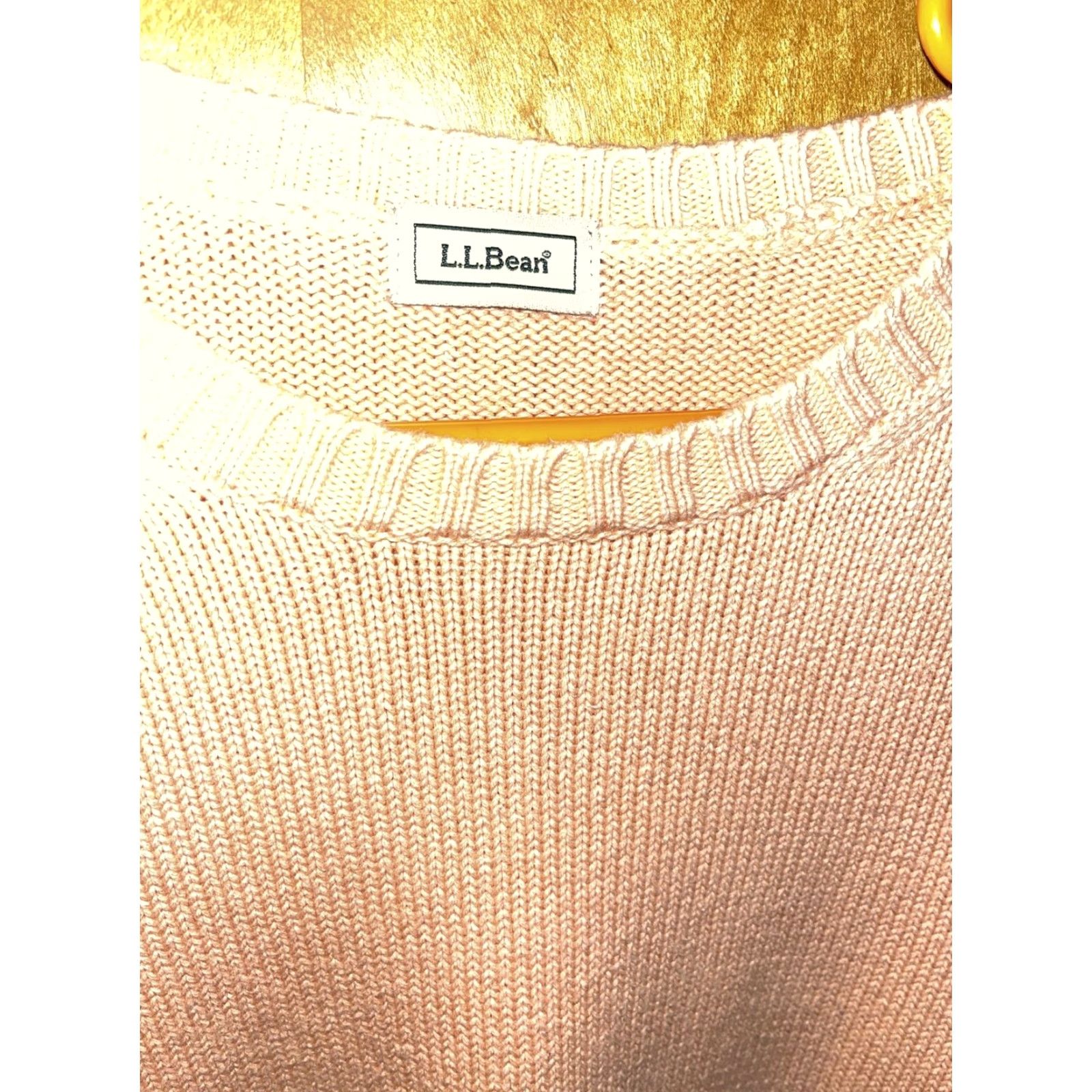 Vintage L.L. Bean Women's Sweater Crewneck Pullover Large Fall Winter Spring Orange Cotton Casual Size L / US 10 / IT 46 - 3 Thumbnail