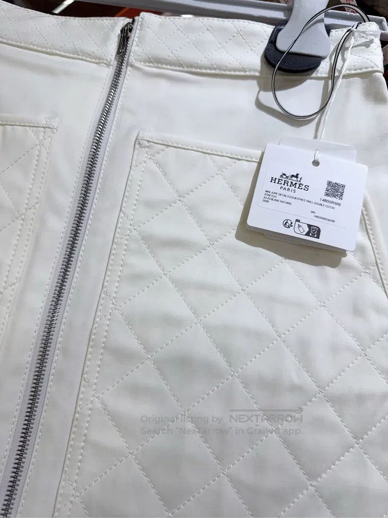 Hermes Hermes White diamond pattern skirt Size 25" / US 0 / IT 36 - 6 Thumbnail