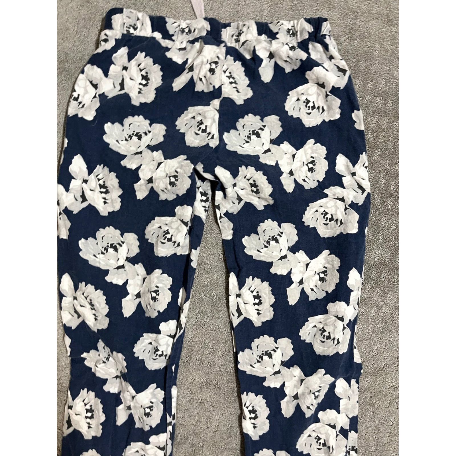 Loft LOFT Women’s Blue Floral Elastic Waist Pants Size 2XS Regular Adult Pants Casual N/A Women Size 24" / US 00 / IT 34 - 4 Thumbnail