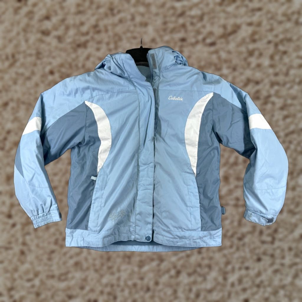 Vintage Cabelas Jacket Womens Large Blue 3 in 1 Fleece Lined WR Warm Insulated Polyester Size L / US 10 / IT 46 - 1 Thumbnail