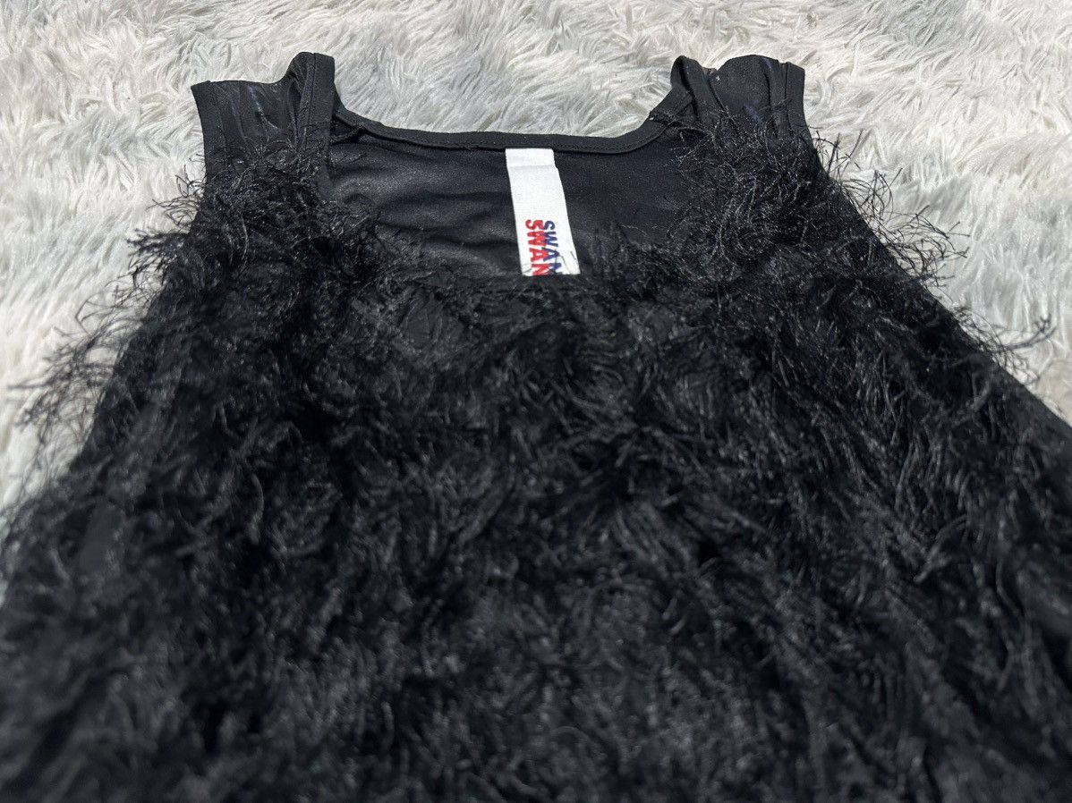 If Six Was Nine 🔥Sick Y2K Swan Lake Black Fur Tank Top Vkel Goth Punk Size US M / EU 48-50 / 2 - 3 Thumbnail