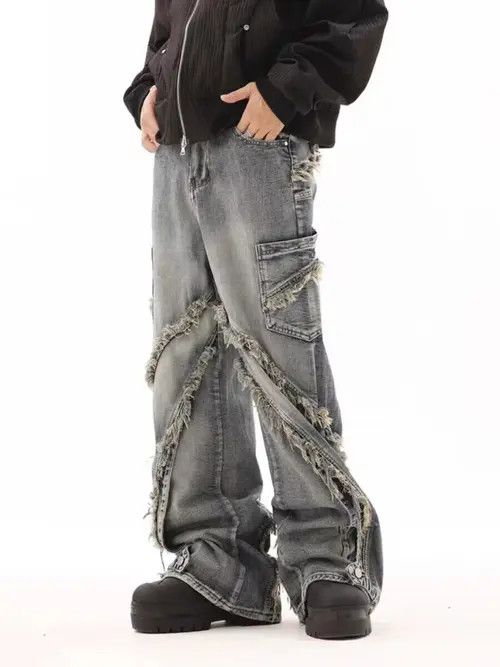 Japanese Brand × Jean Retro ruined whiskering design washed distressed jeans Size US 32 / EU 48 - 2 Thumbnail