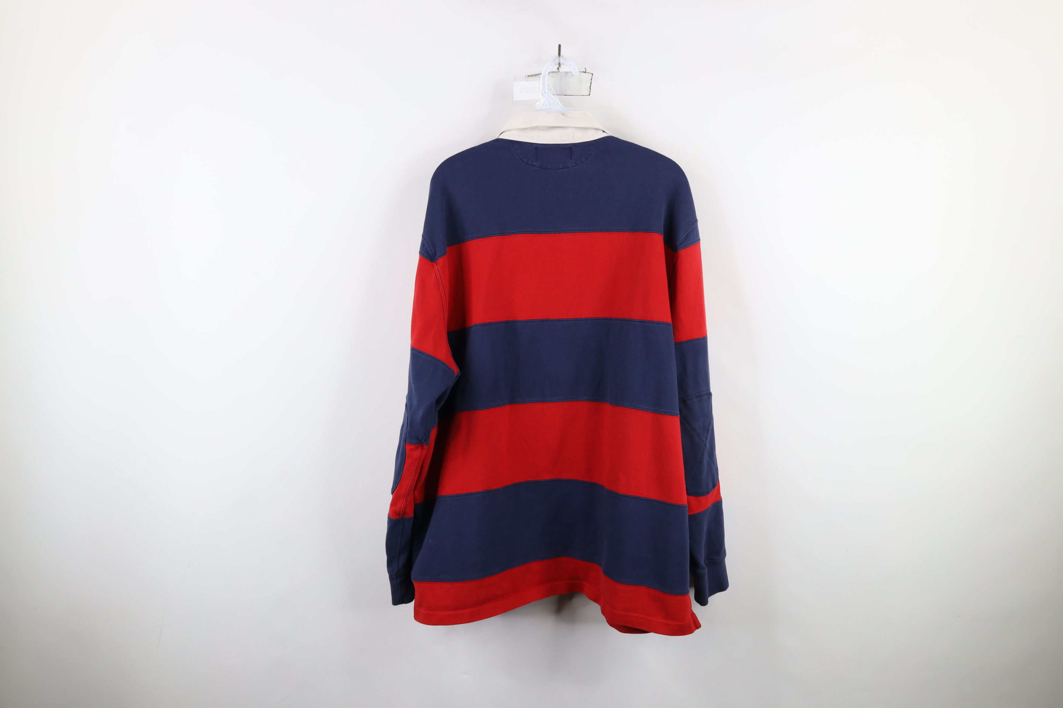 Ralph Lauren × Vintage Vintage 90s Ralph Lauren Elbow Patch Long Sleeve Rugby Polo Size US L / EU 52-54 / 3 - 11 Thumbnail
