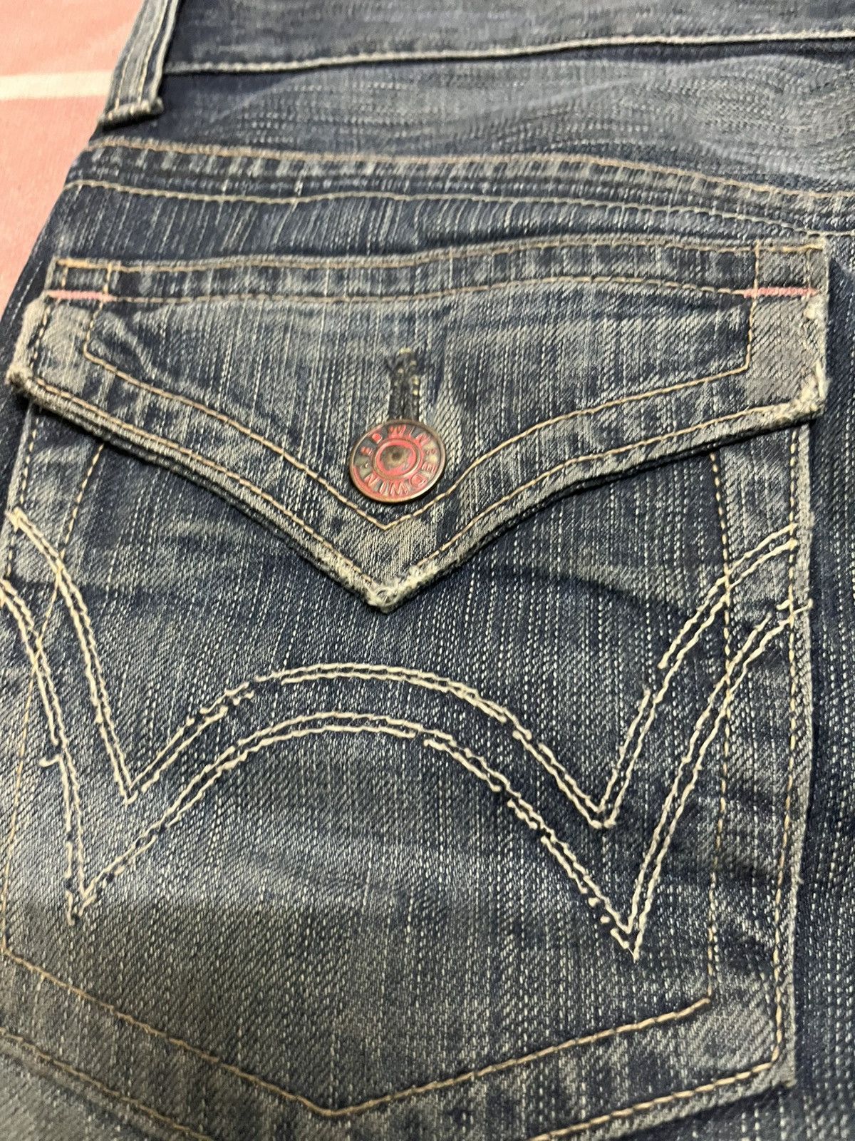If Six Was Nine 💥Vintage Y2K Edwin Distressed Straight Cut Jeans Size US 34 / EU 50 - 21 Thumbnail