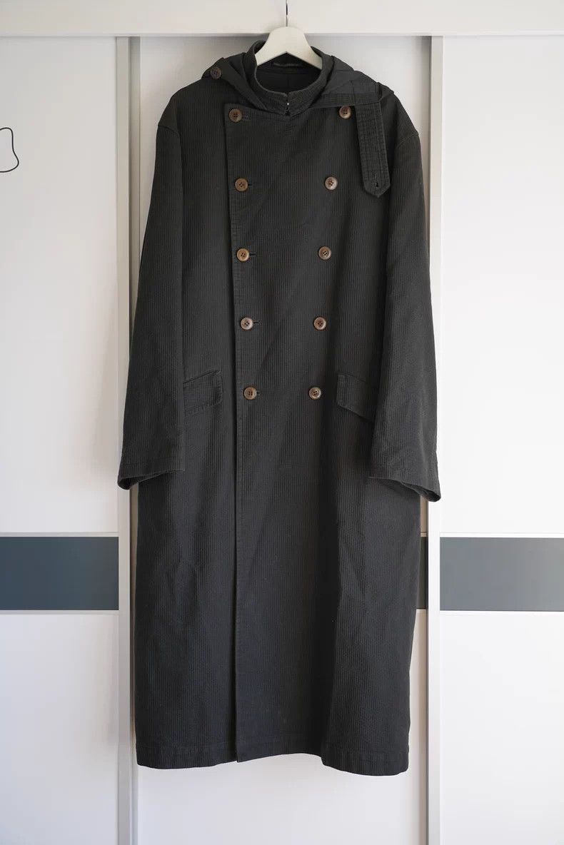 Yohji Yamamoto Yohji Yamamoto 96AW Double-Breasted Hooded Coat Size US M / EU 48-50 / 2 - 1 Thumbnail