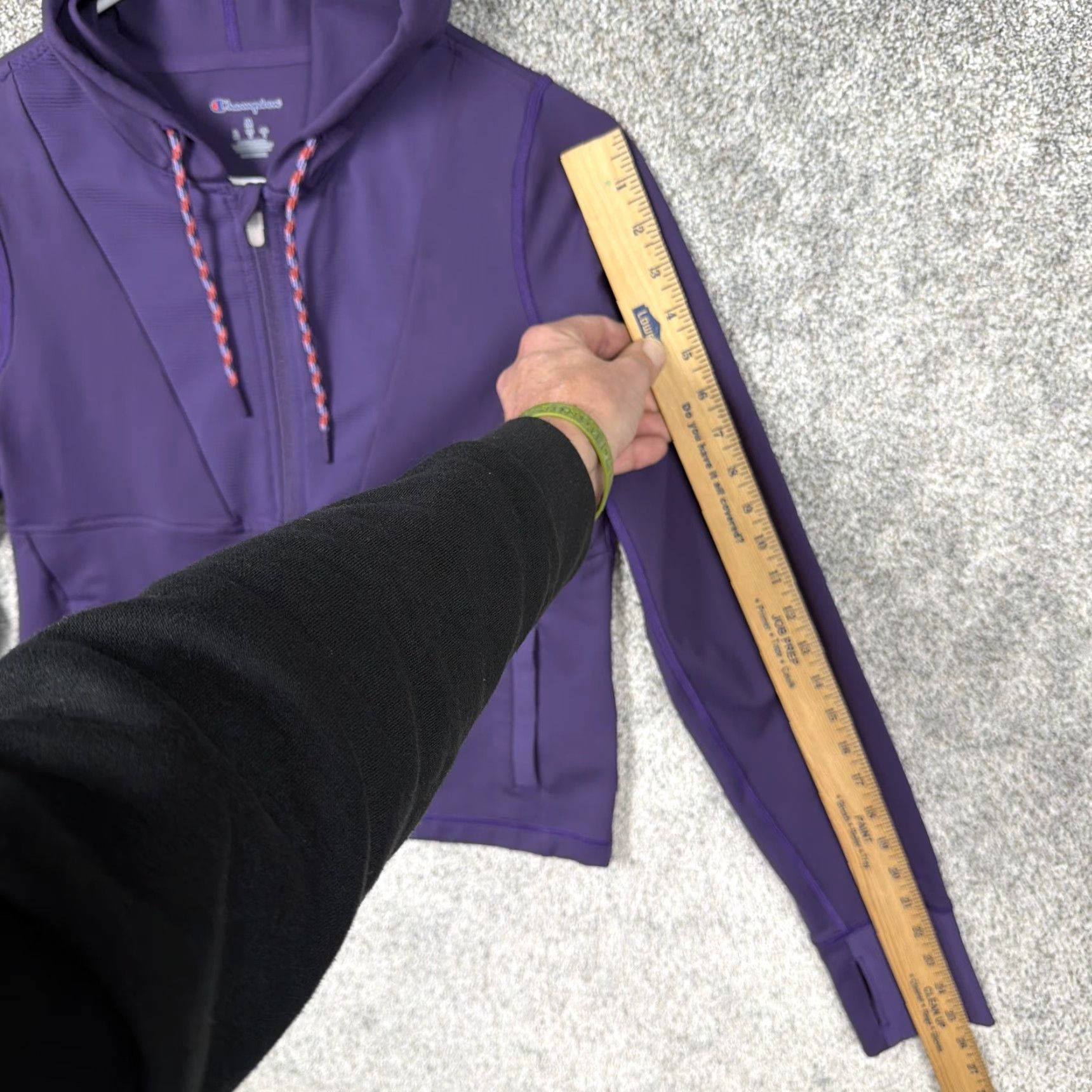 Champion Champion Jacket Womens Medium Purple Hooded Full Zip Thumbholes Athletic Sporty Size M / US 6-8 / IT 42-44 - 4 Thumbnail