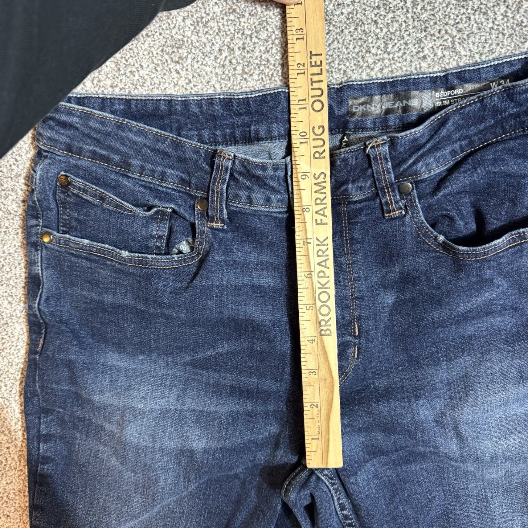 DKNY DKNY Bedford Jeans Mens 34x30 Slim Straight Dark Wash Denim Grunge Streetwear Jeans Mens 34 Dark Wash City Grunge Military? Size US 34 / EU 50 - 5 Thumbnail