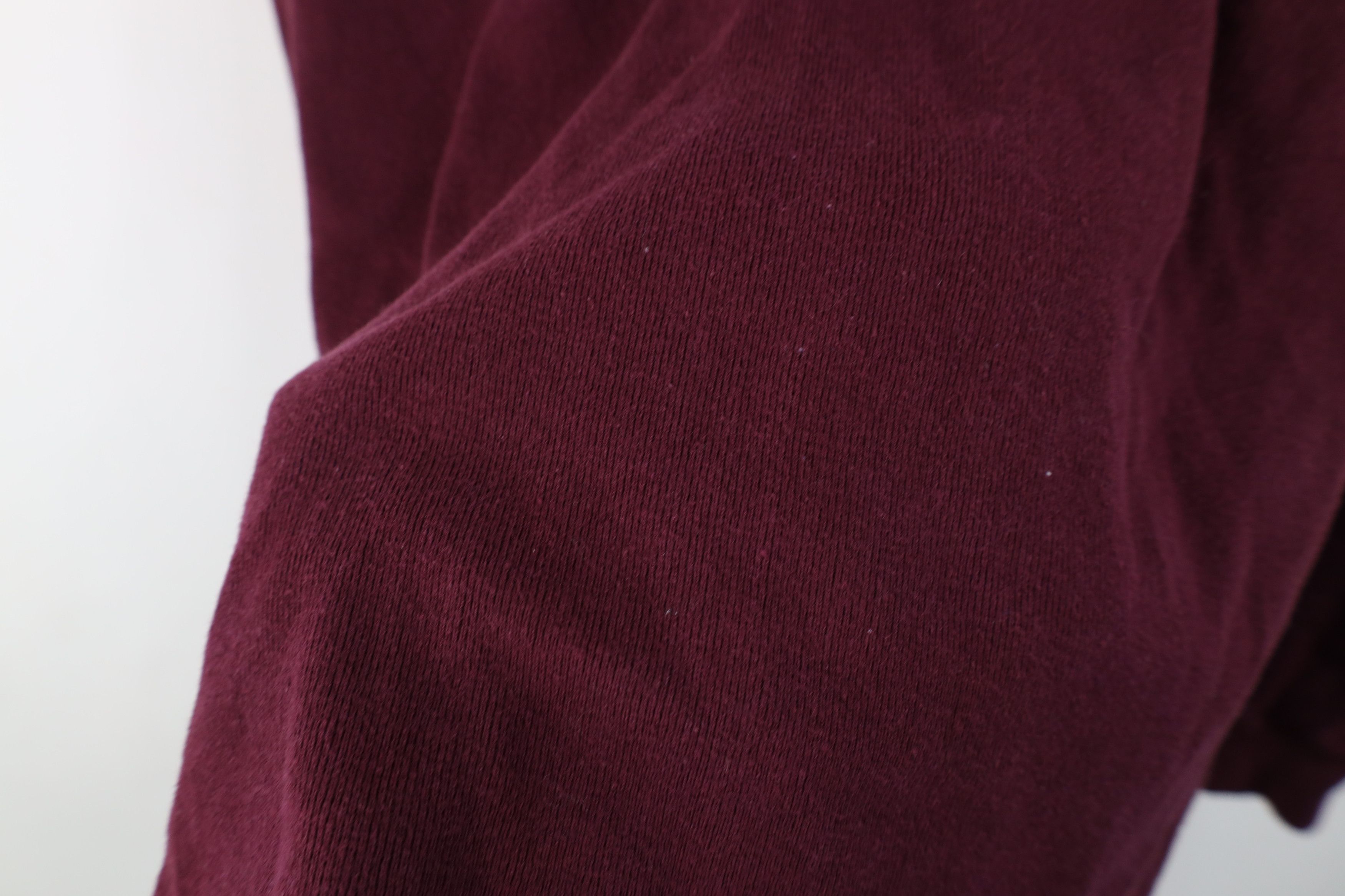 Vintage Vintage 90s Streetwear Ribbed Knit Henley T-Shirt Maroon Size US L / EU 52-54 / 3 - 7 Thumbnail
