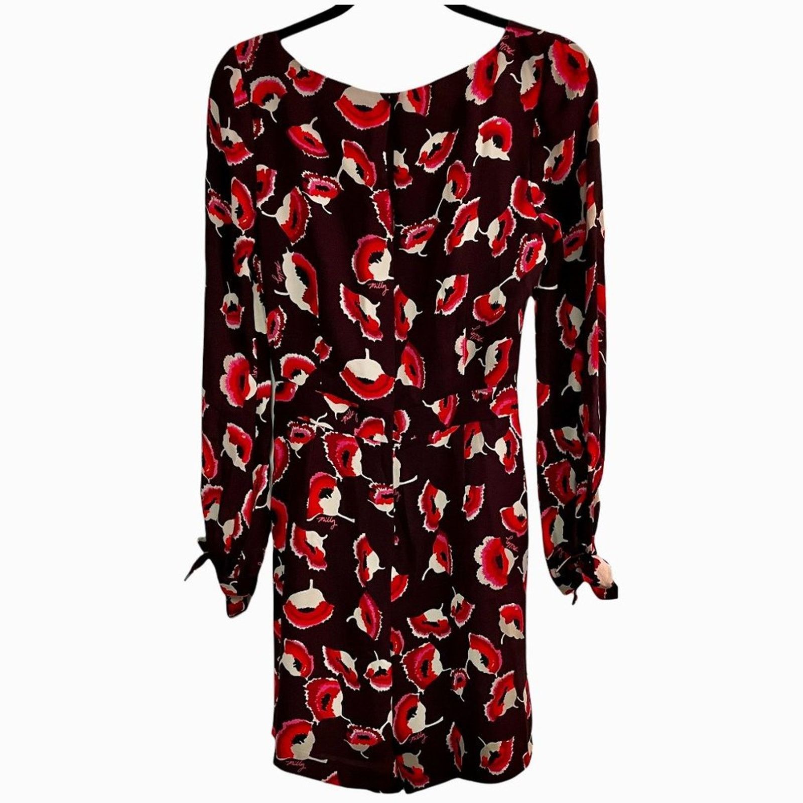 MILLY Milly Silk Floral Tie-Sleeve Romper Size 27" / US 4 / IT 40 - 2 Thumbnail