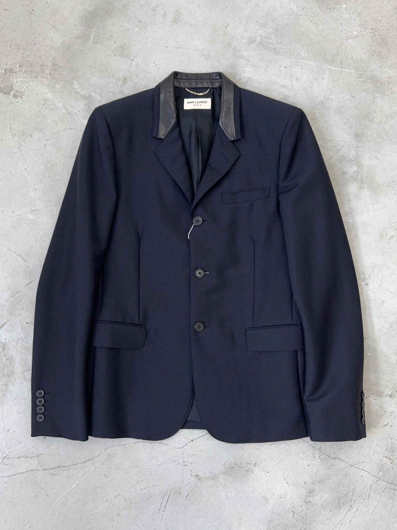 Saint Laurent Paris SS13 LEATHER COLLAR BLAZER Size US S / EU 44-46 / 1 - 1 Thumbnail