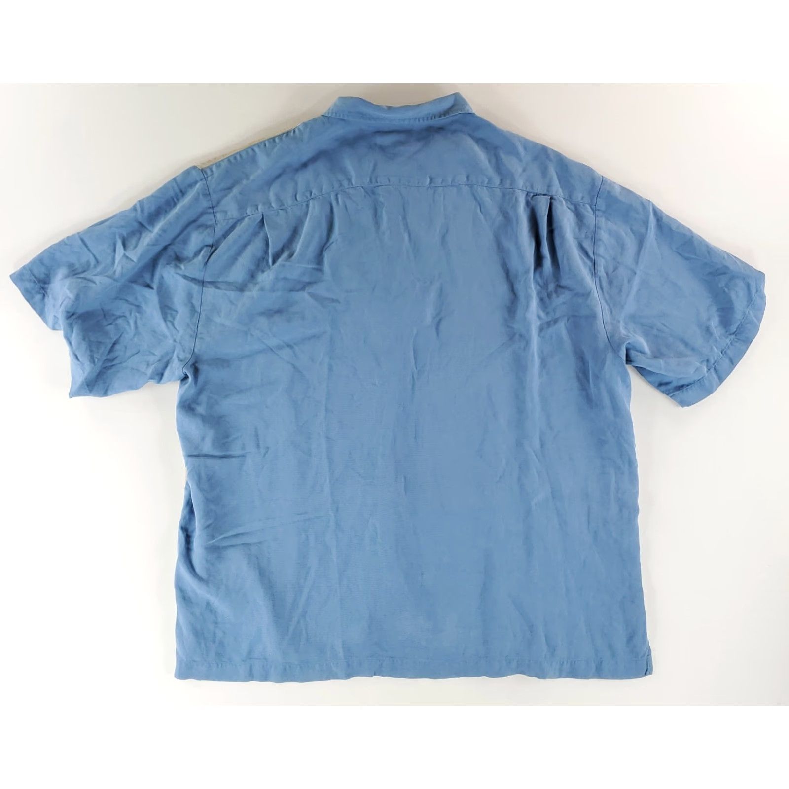 Nat Nast Nat Nast Bowling Shirt 100% Silk Button Up Loop Collar Blue White Mens XL Shirts Blue White XL Mens Size US XL / EU 56 / 4 - 3 Thumbnail