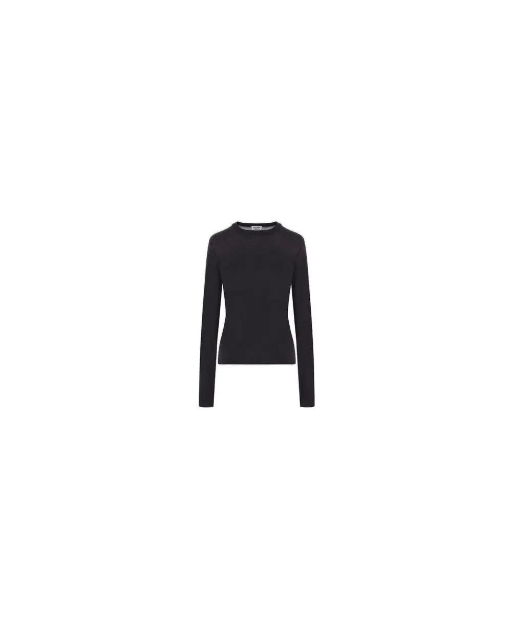 Saint Laurent Paris o1tp1o0125 Pull Col Rond Pres Du Corps in Black Size S / US 4 / IT 40 - 1 Thumbnail