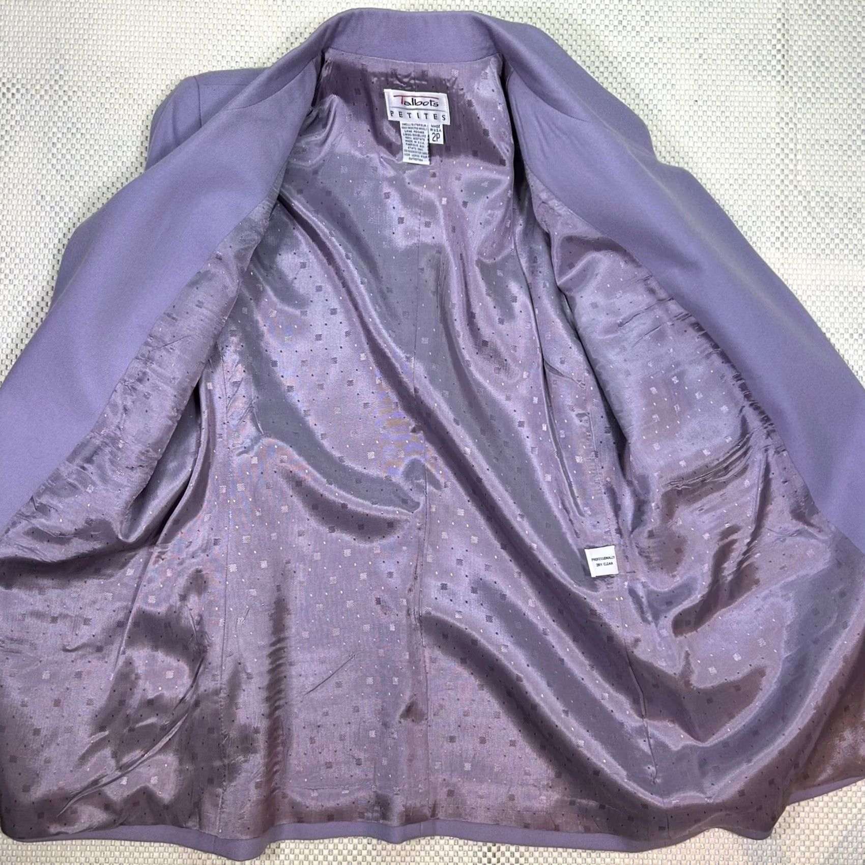 Talbots EUC Talbots Wool Blazer Single Button Lavender Womens Jacket 2 Petite Size XS / US 0-2 / IT 36-38 - 5 Thumbnail