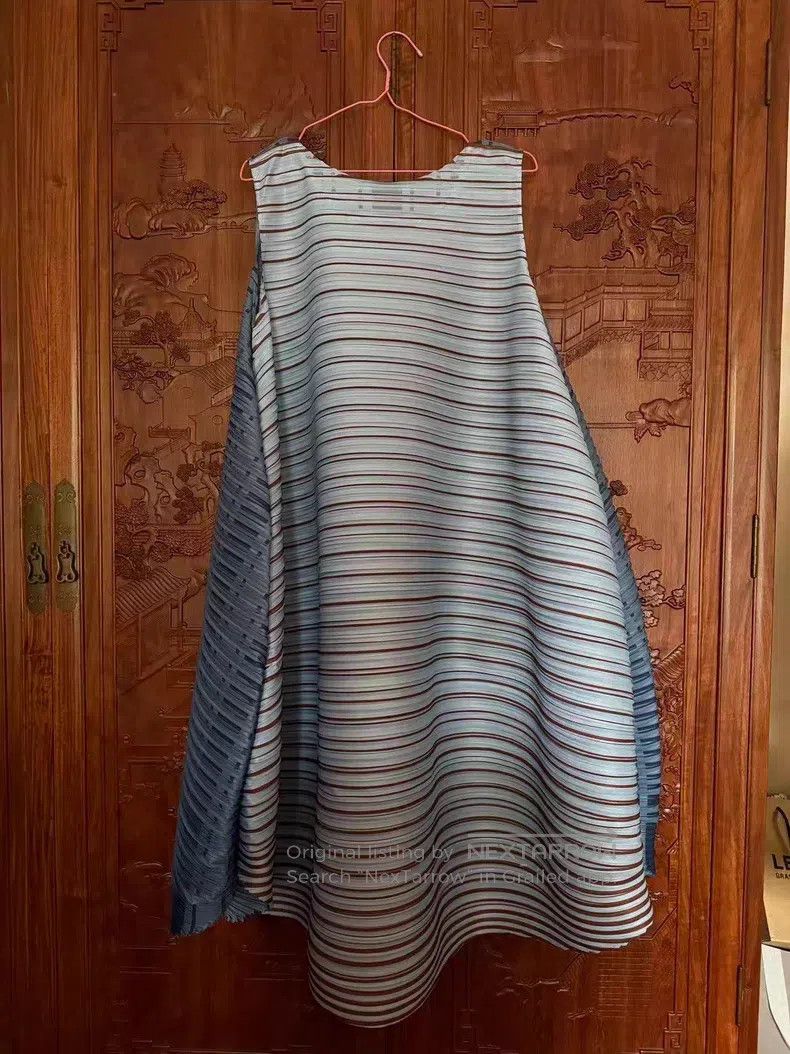 Issey Miyake Issey Miyake Horizontal Stripe Dress Size L / US 10 / IT 46 - 2 Thumbnail