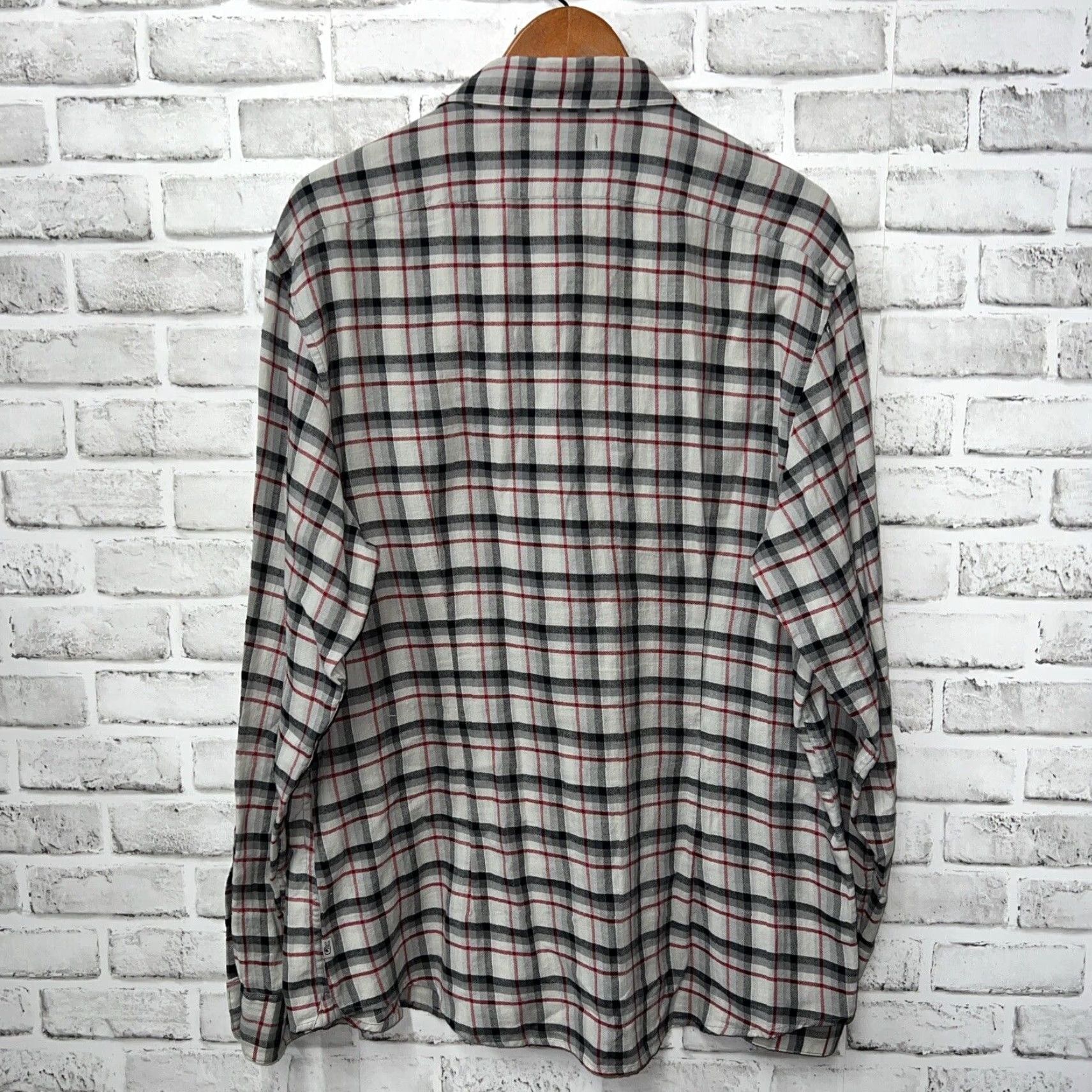 John Varvatos JOHN VARVATOS Gray Plaid Button-Up Shirt USA Mens XL Size US XL / EU 56 / 4 - 4 Thumbnail