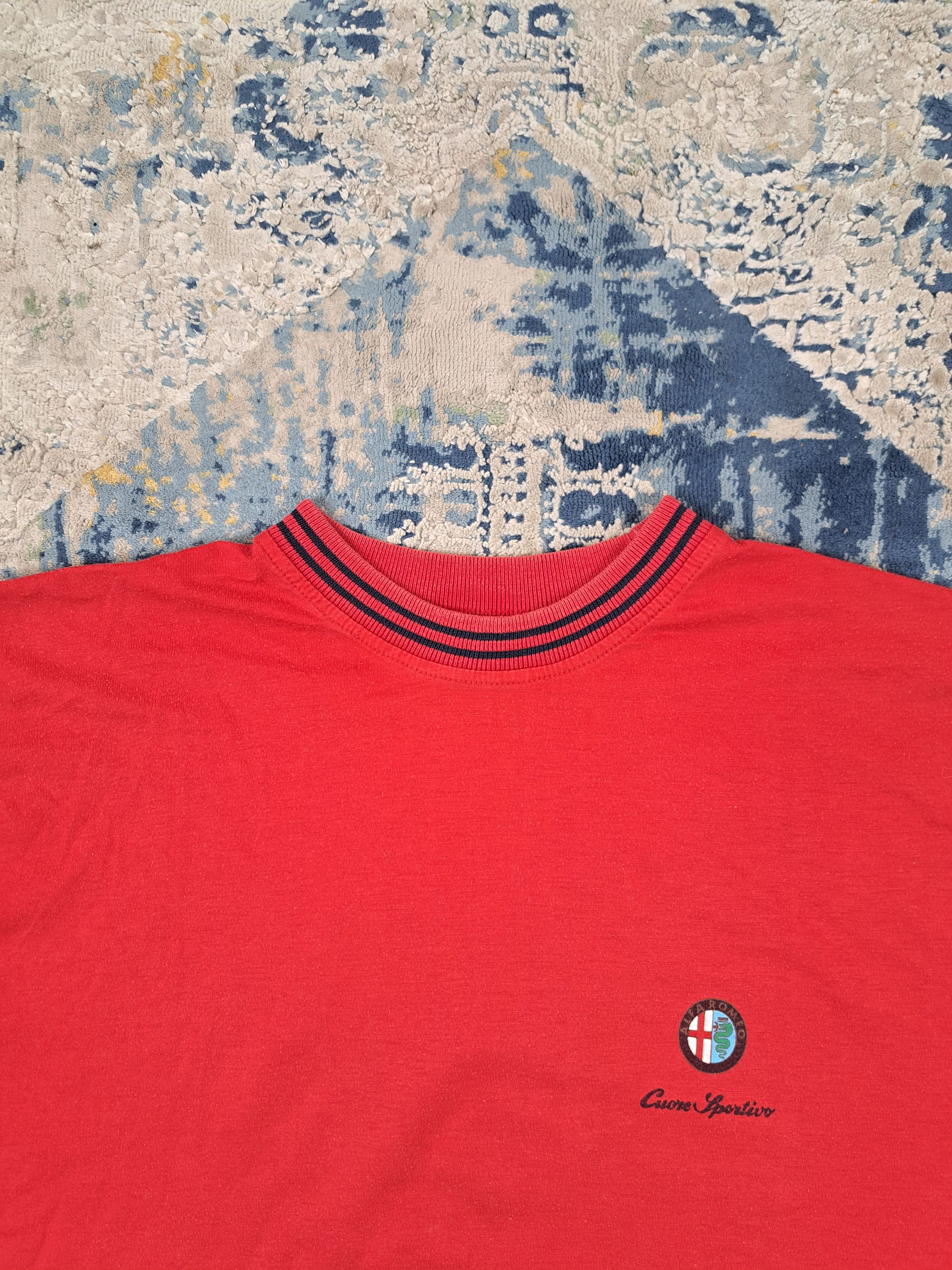 Vintage Vintage 80s 90s Alfa Romeo Big Logo Tee Racing Old Money Size US L / EU 52-54 / 3 - 4 Thumbnail