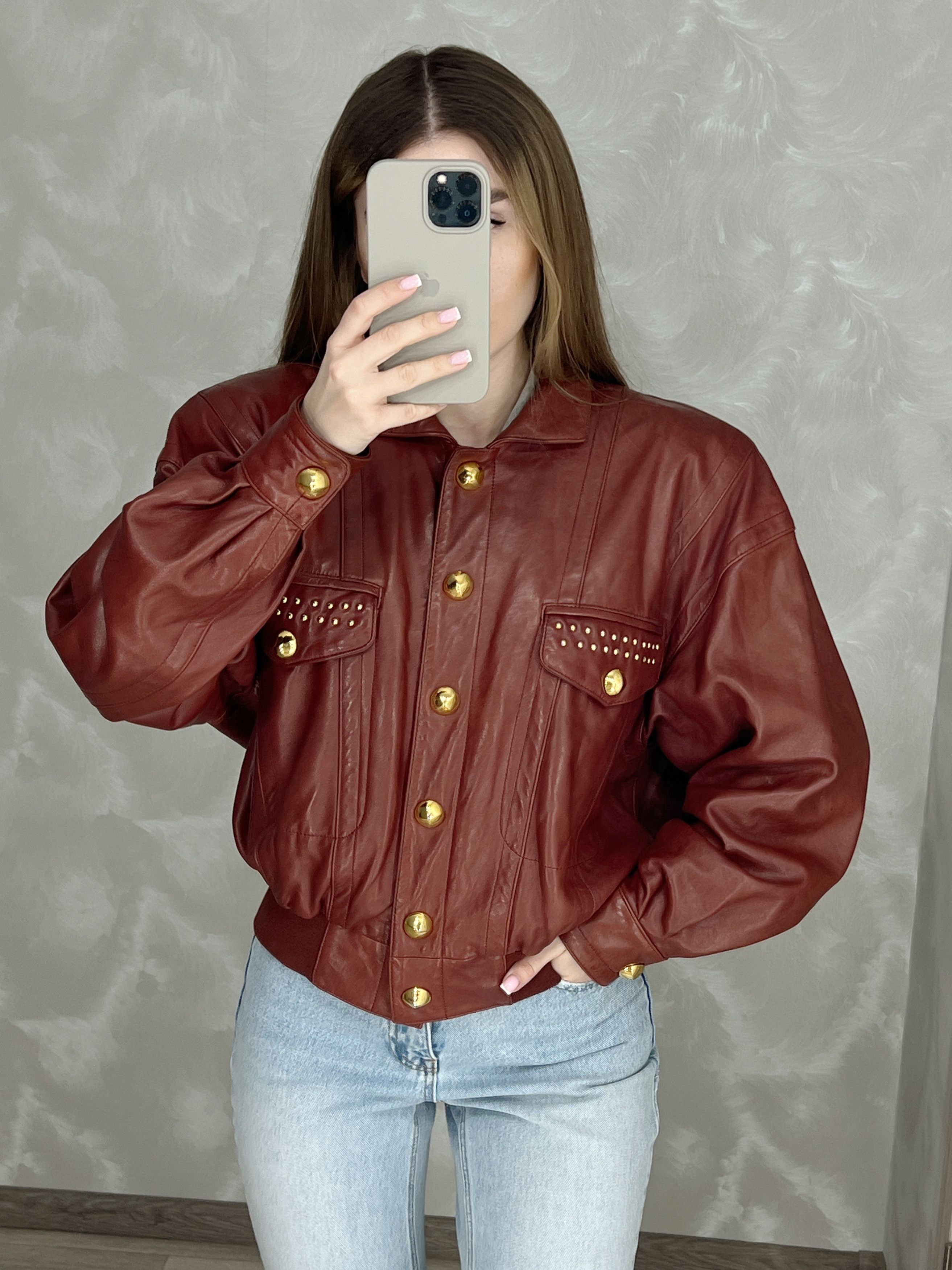 Escada Escada Lambskin Jacket & Gold Studs Snap-Front Size M / US 6-8 / IT 42-44 - 3 Thumbnail