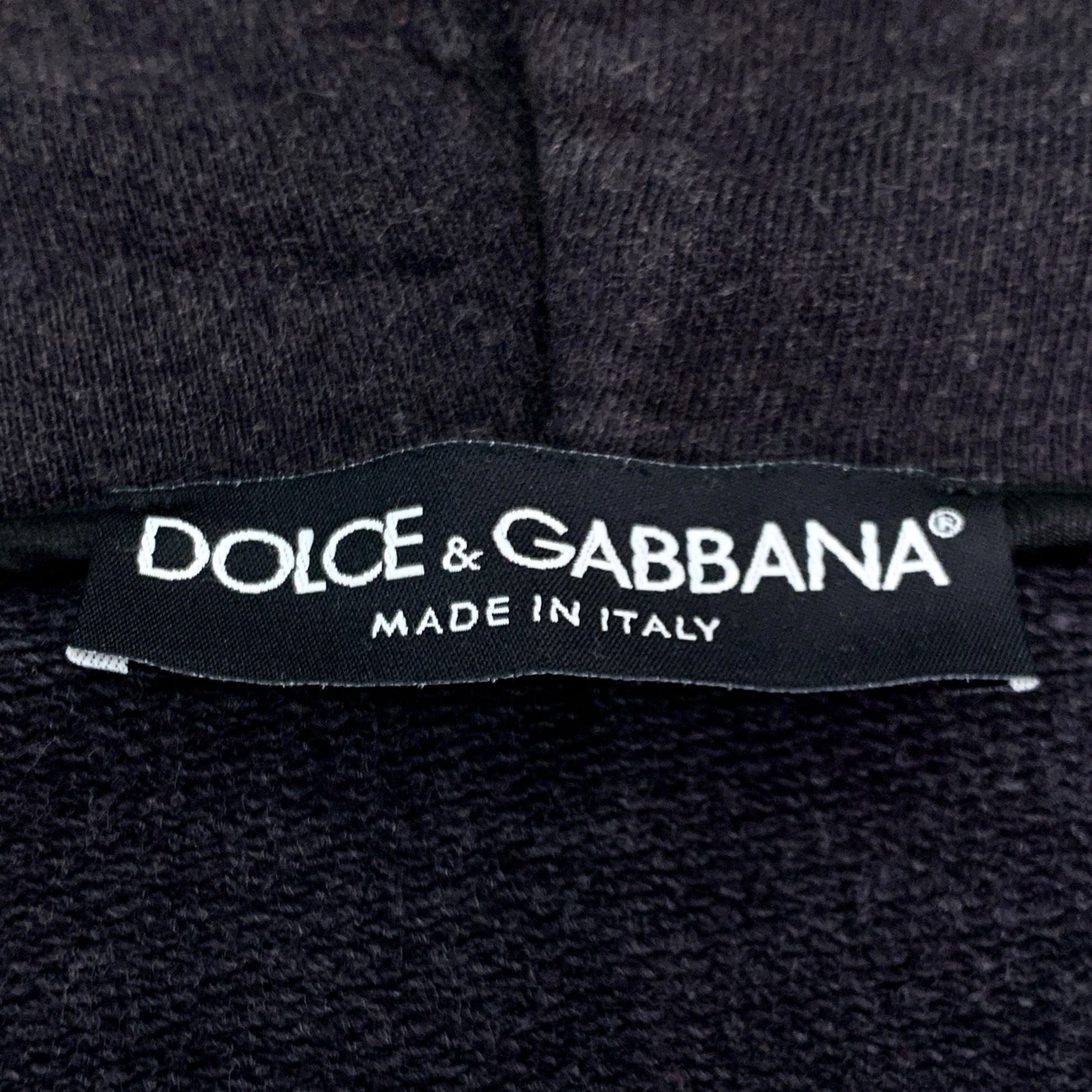 Dolce & Gabbana DOLCE & GABBANA Mens Black Cotton Crown Embroidered Zip-Up H Size US S / EU 44-46 / 1 - 2 Thumbnail