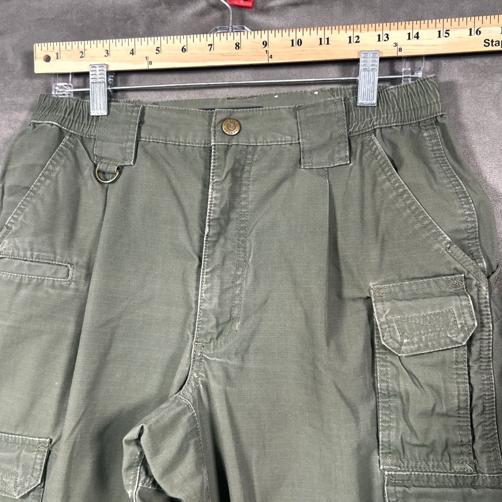 Vintage 5.11 Tactical Pants Mens 30x34 (Fits 30x32) Khaki Ripstop Cargo Flat Front Stretch Reinforced Knee Pockets Outdoor Army Classic 74273 Taclite Pro Size US 30 / EU 46 - 2 Thumbnail