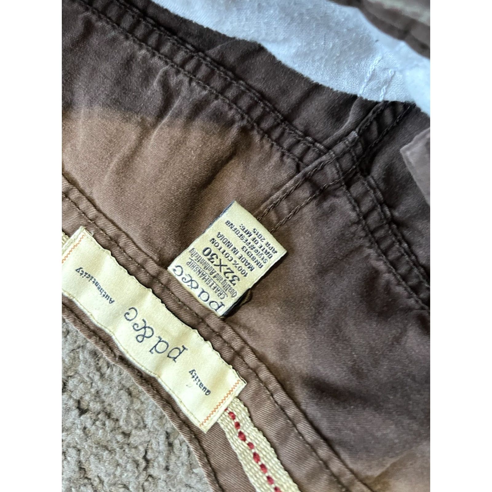 PD&C PD&C Pants Men 32 x 30 Chino Flat Front Casual Brown Cotton Slim Tapered Inseam 30 Mens Size US 32 / EU 48 - 5 Thumbnail