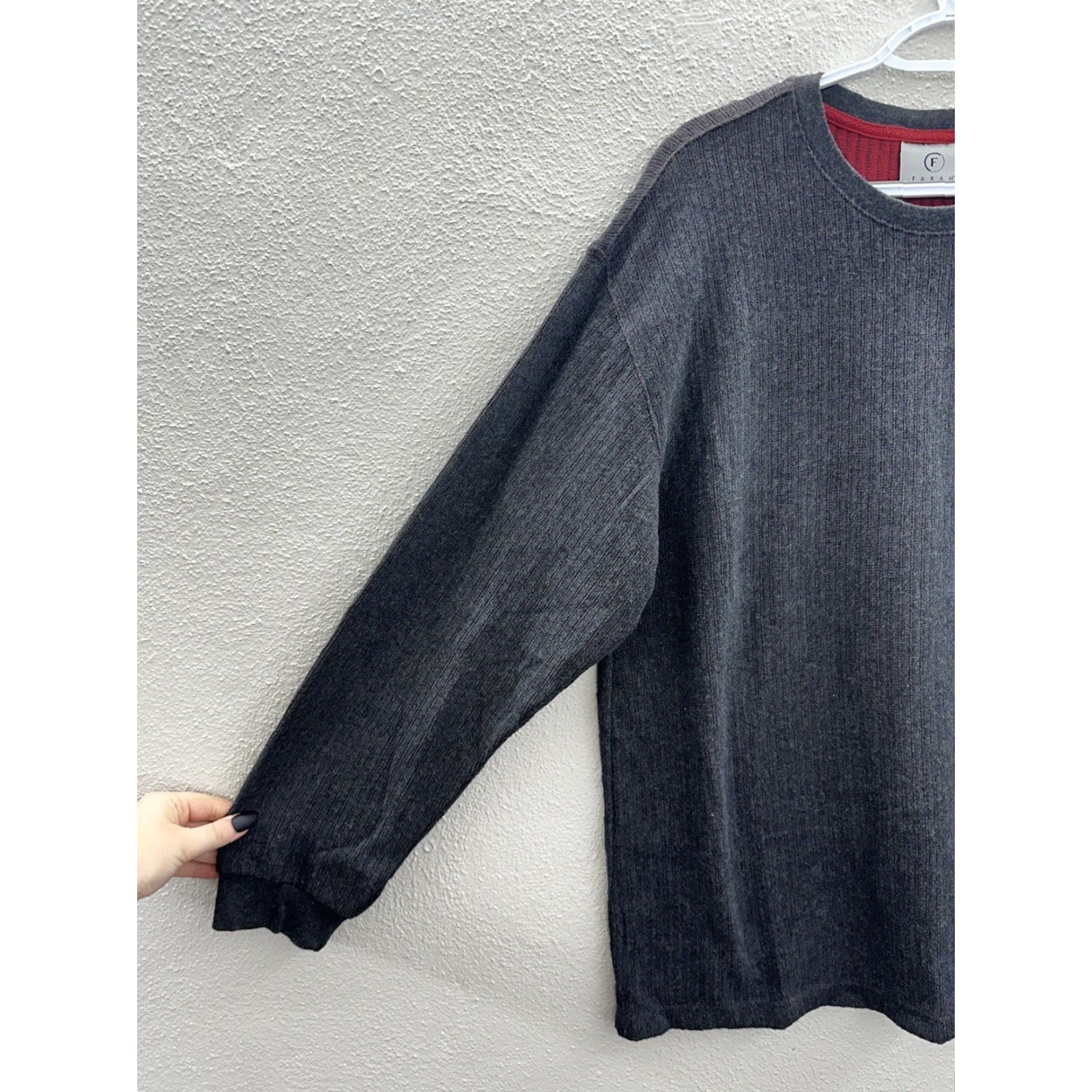 Farah Farah Sweater Mens Size L Gray Ribbed Long Sleeve Knit Pullover Casual Knitwear Fall Winter Free Shipping? Size US L / EU 52-54 / 3 - 2 Thumbnail