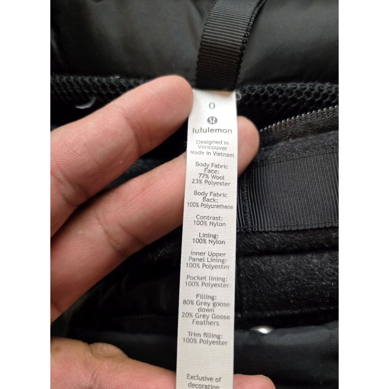 Lululemon VINTAGE? No — Lululemon Parka Womens 0 Black Down Hooded Snap Front Wool 600 Winter Coat Size XS / US 0-2 / IT 36-38 - 5 Thumbnail