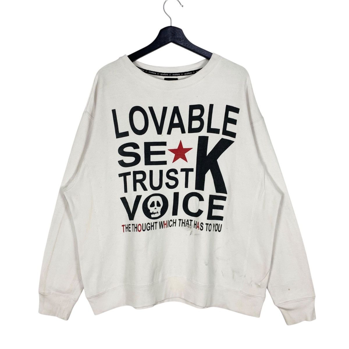 If Six Was Nine Vintage Scultura Wear Sweatshirt Lovable Spell Out Rock Punk Size US L / EU 52-54 / 3 - 1 Thumbnail