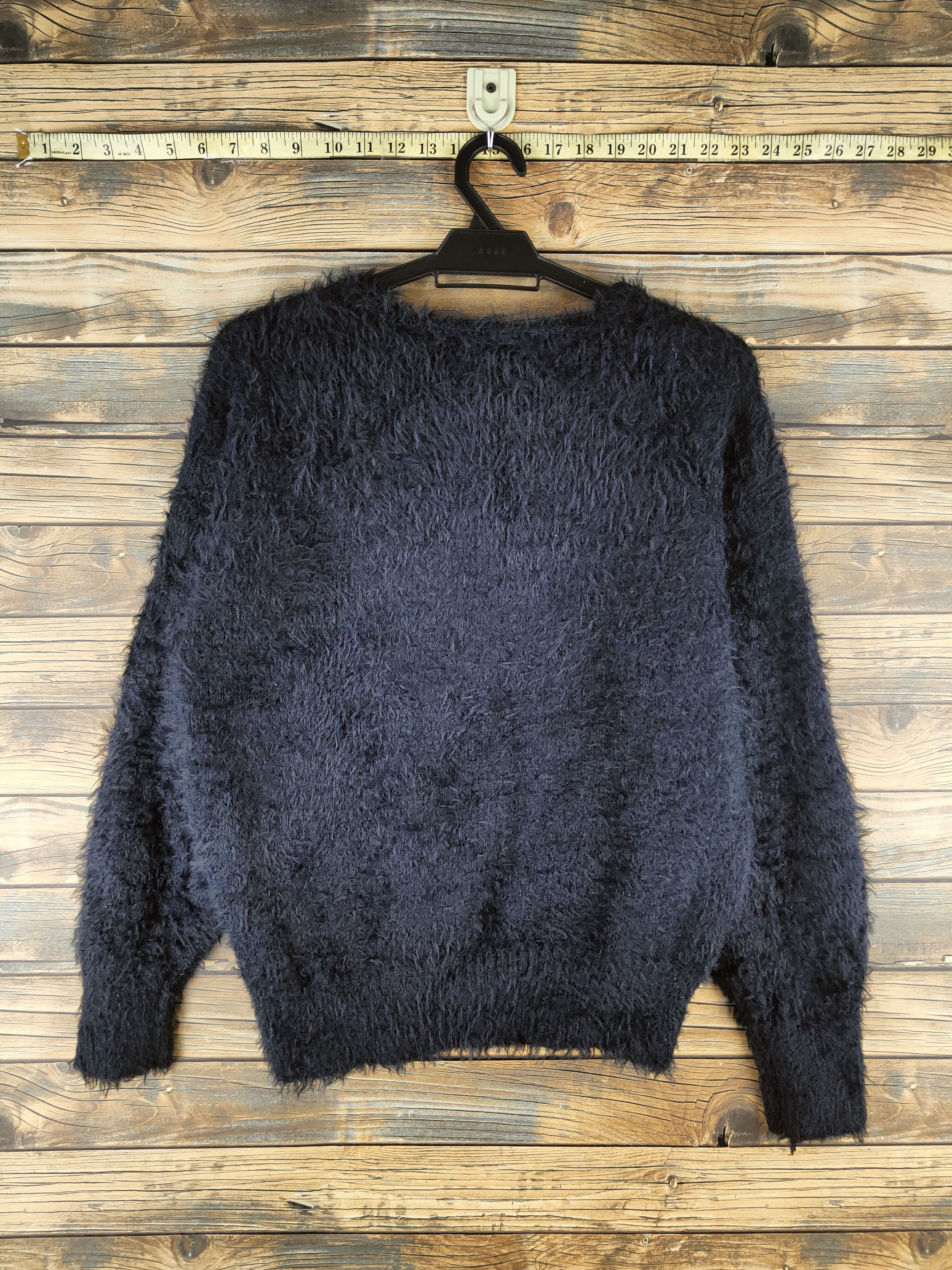 GU DL GU Navy Fur Shaggy Mohair Knitwear #46-523 Size M / US 6-8 / IT 42-44 - 7 Thumbnail