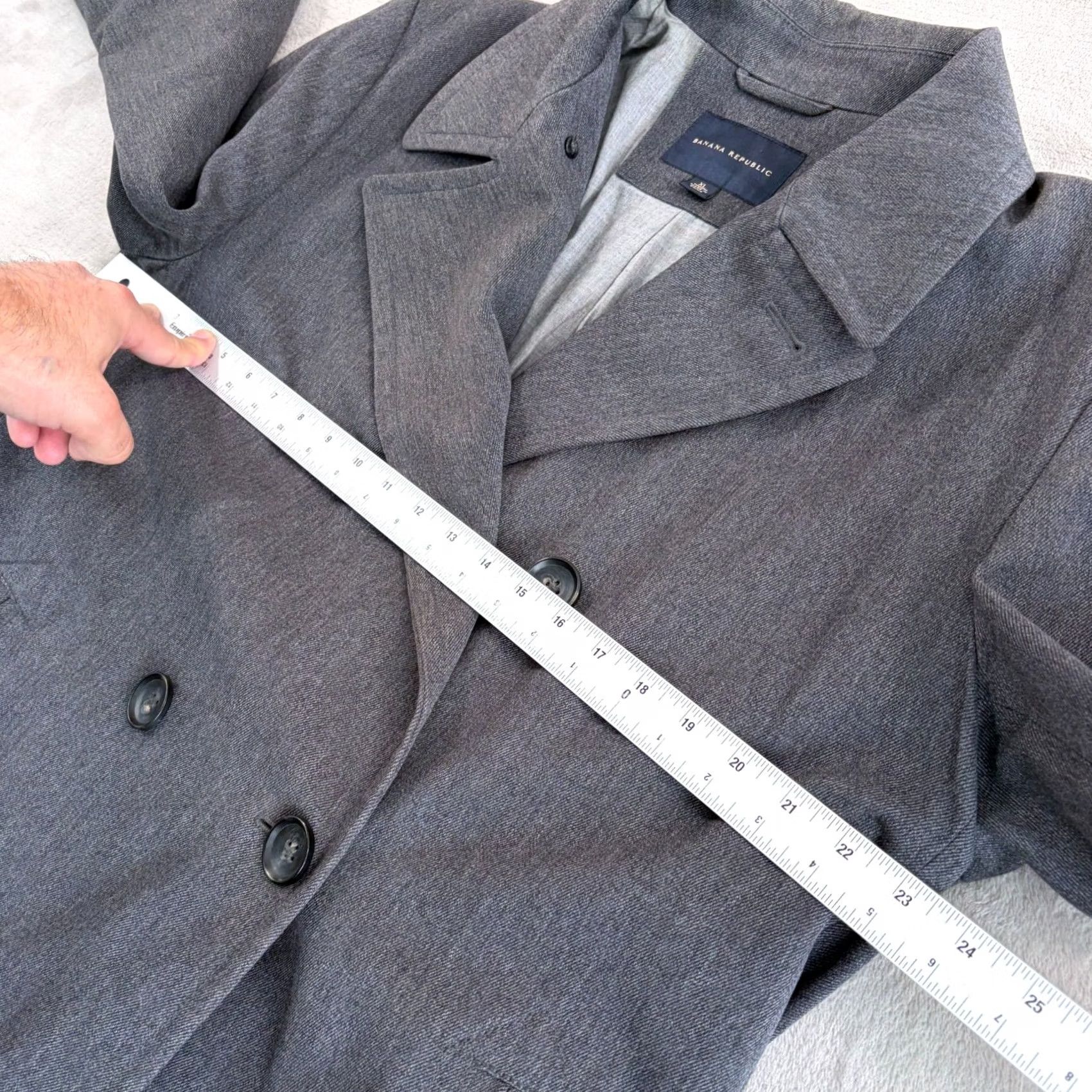Banana Republic Banana Republic Pea Coat Jacket in Grey Wool Blend Men XL Size US XL / EU 56 / 4 - 7 Thumbnail